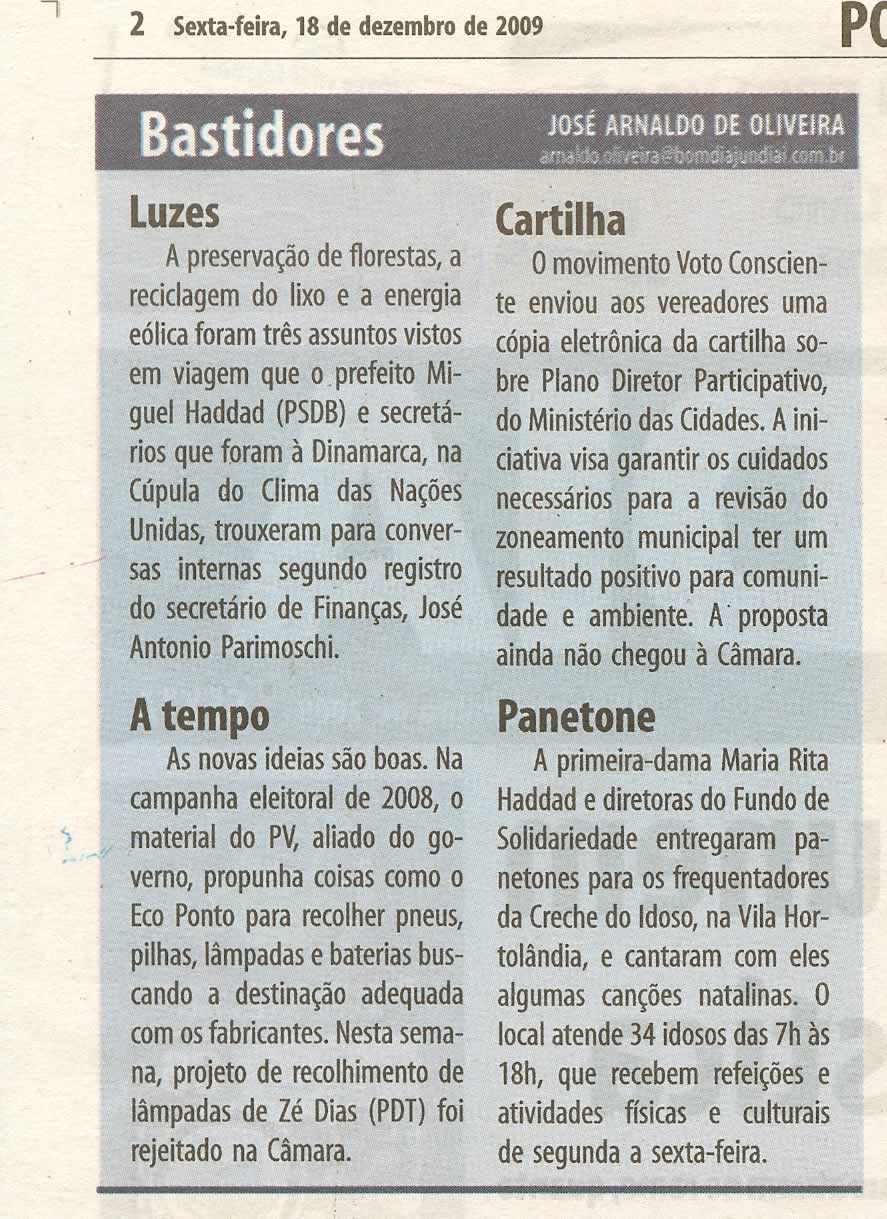 Bom Dia Jundiaí - 18/12/2009
