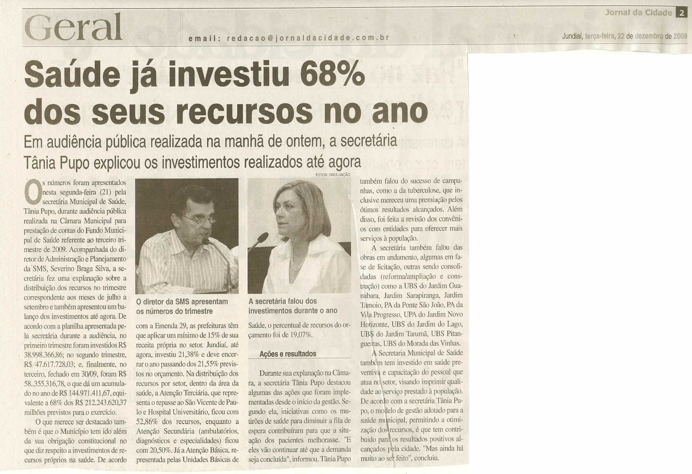 Jornal da Cidade - 22/12/2009