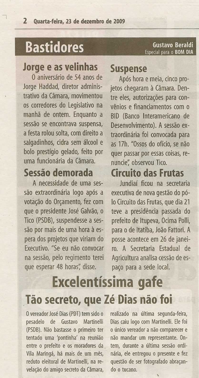 Bom Dia Jundiaí - 23/12/2009