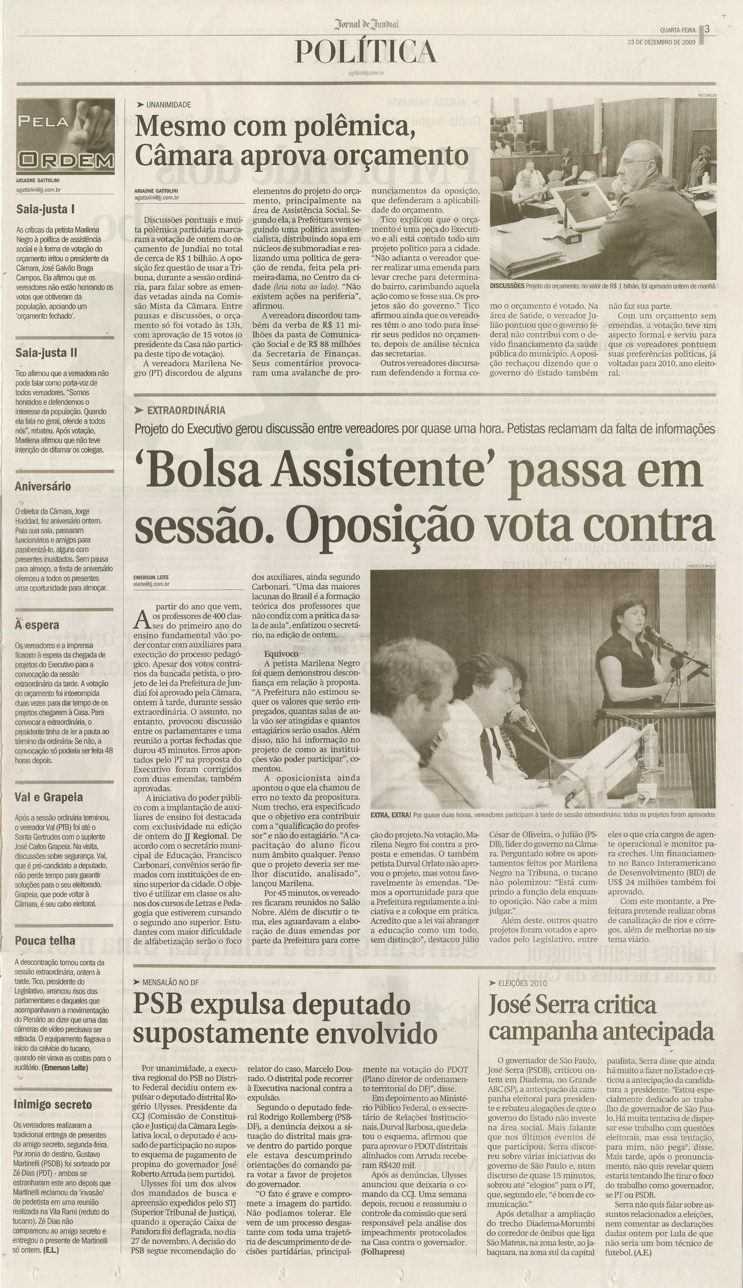 Jornal de Jundiaí - 23/12/2009