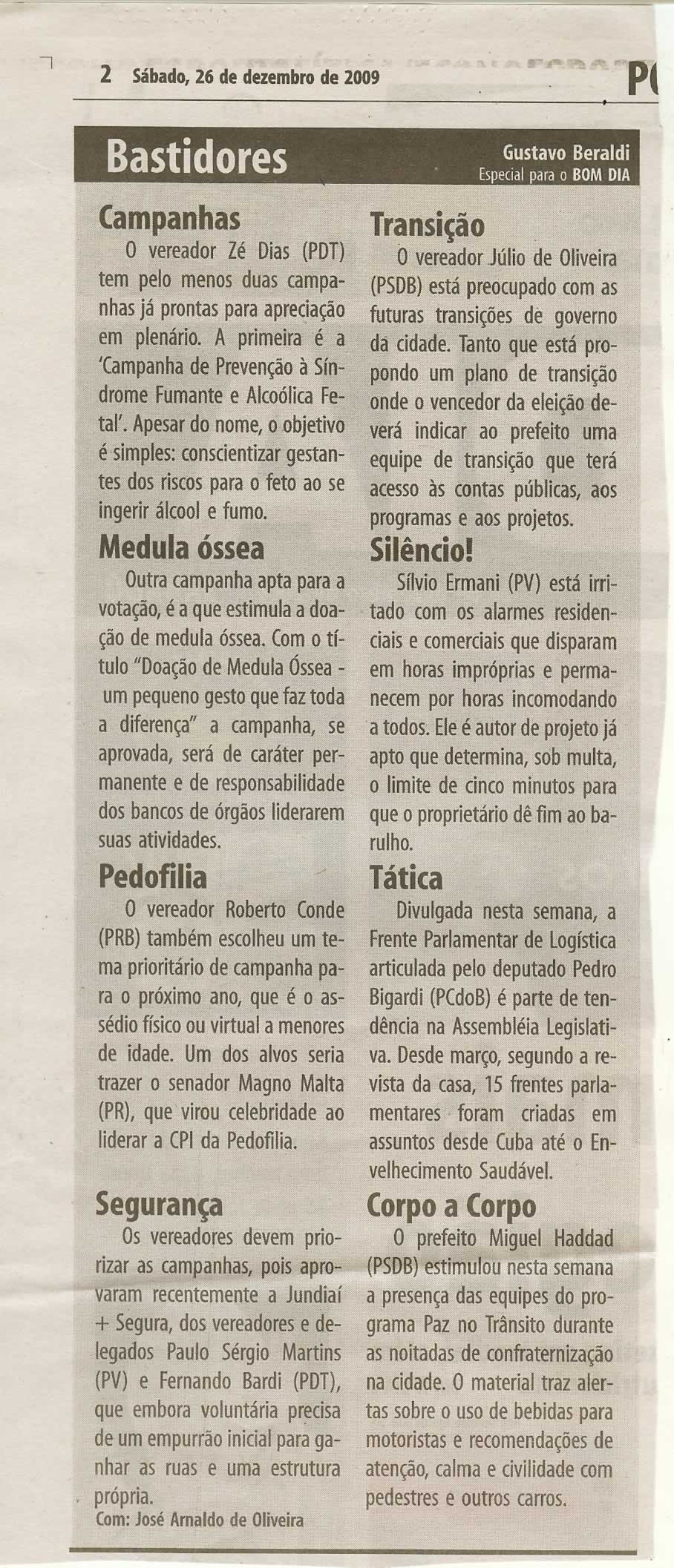 Bom Dia Jundiaí - 26/12/2009
