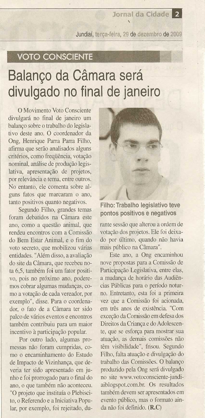 Jornal da Cidade - 29/12/2009