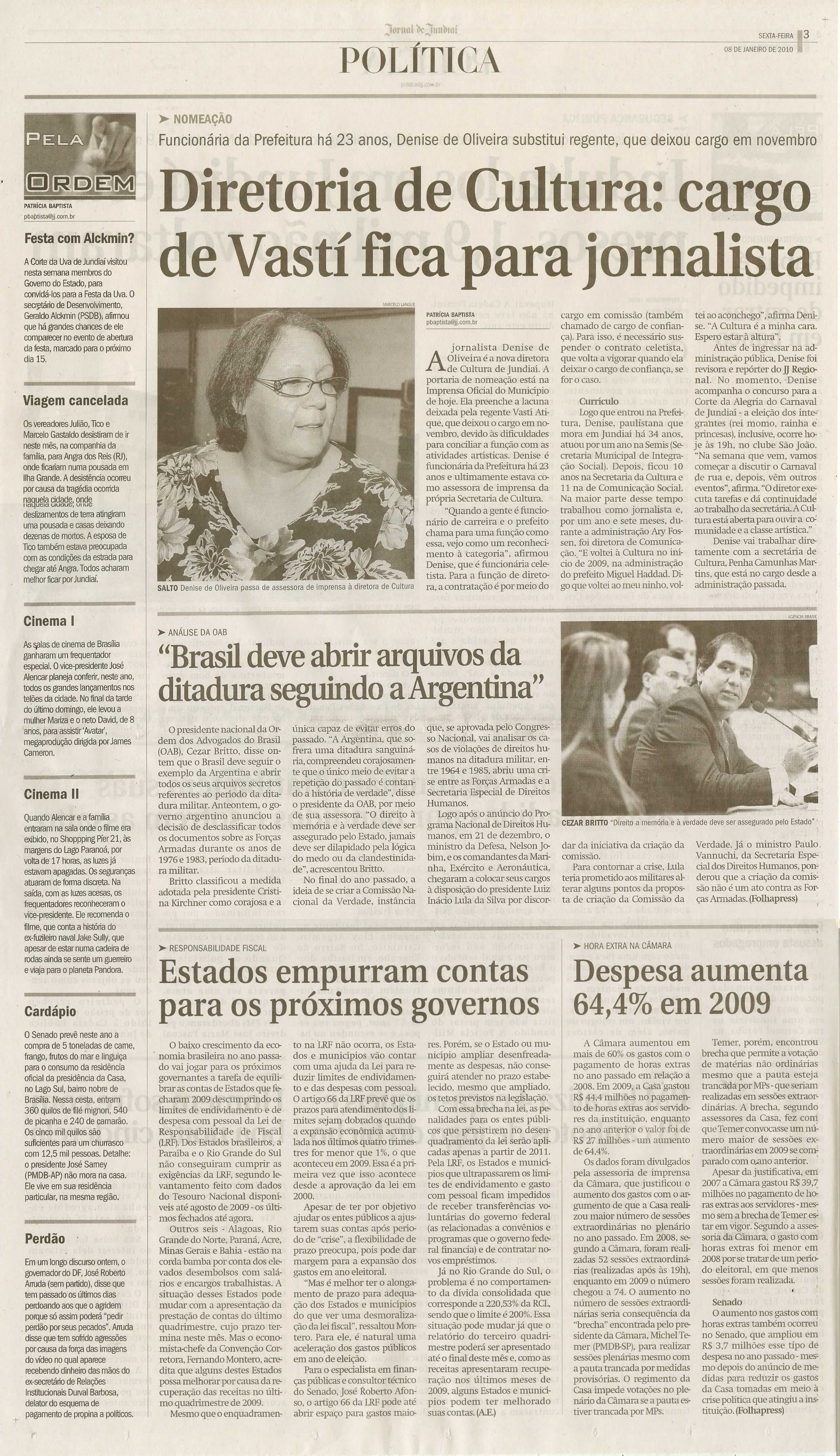 Jornal de Jundiaí - 08/01/2010
