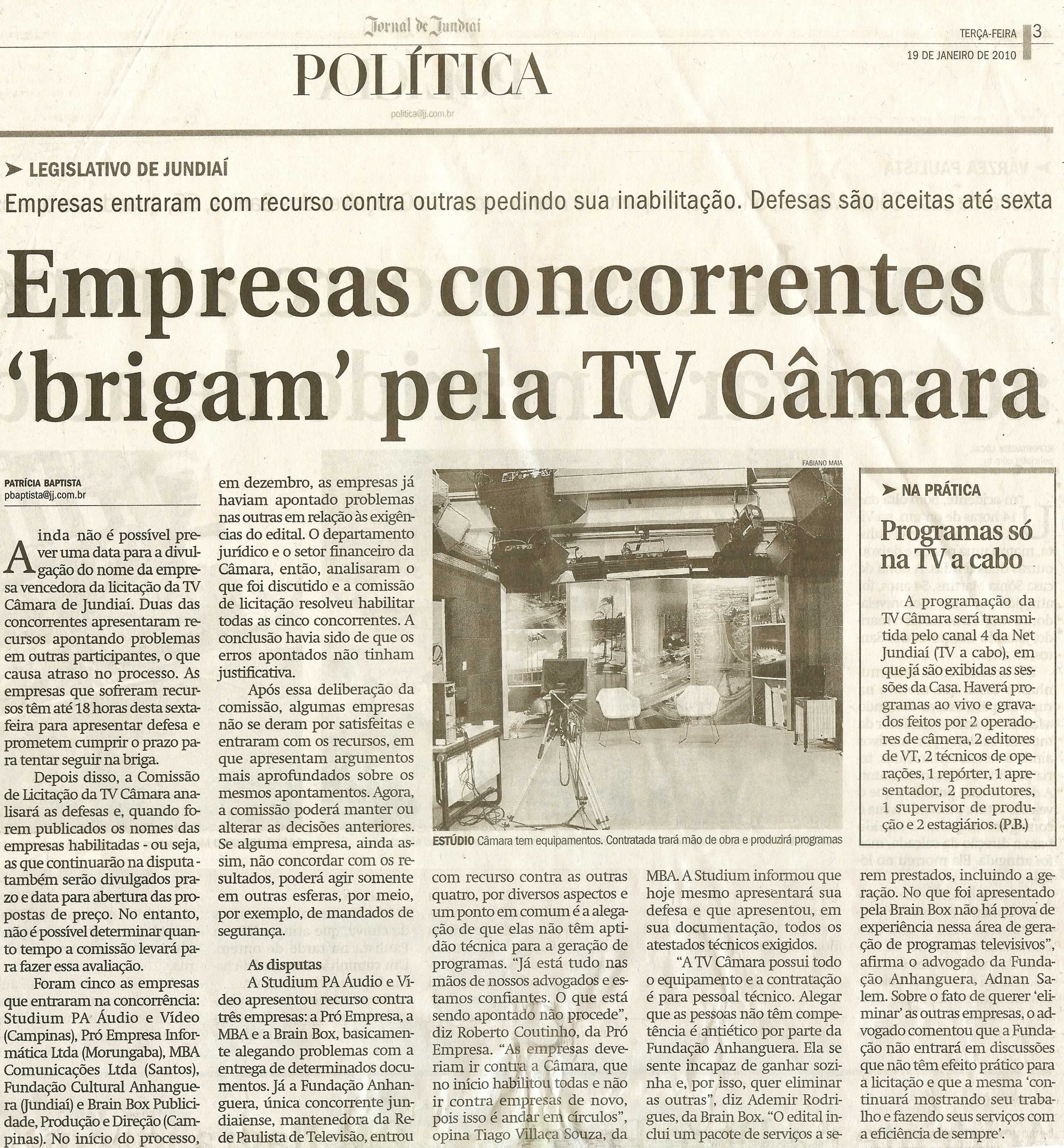 Jornal de Jundiaí - 19/01/2010