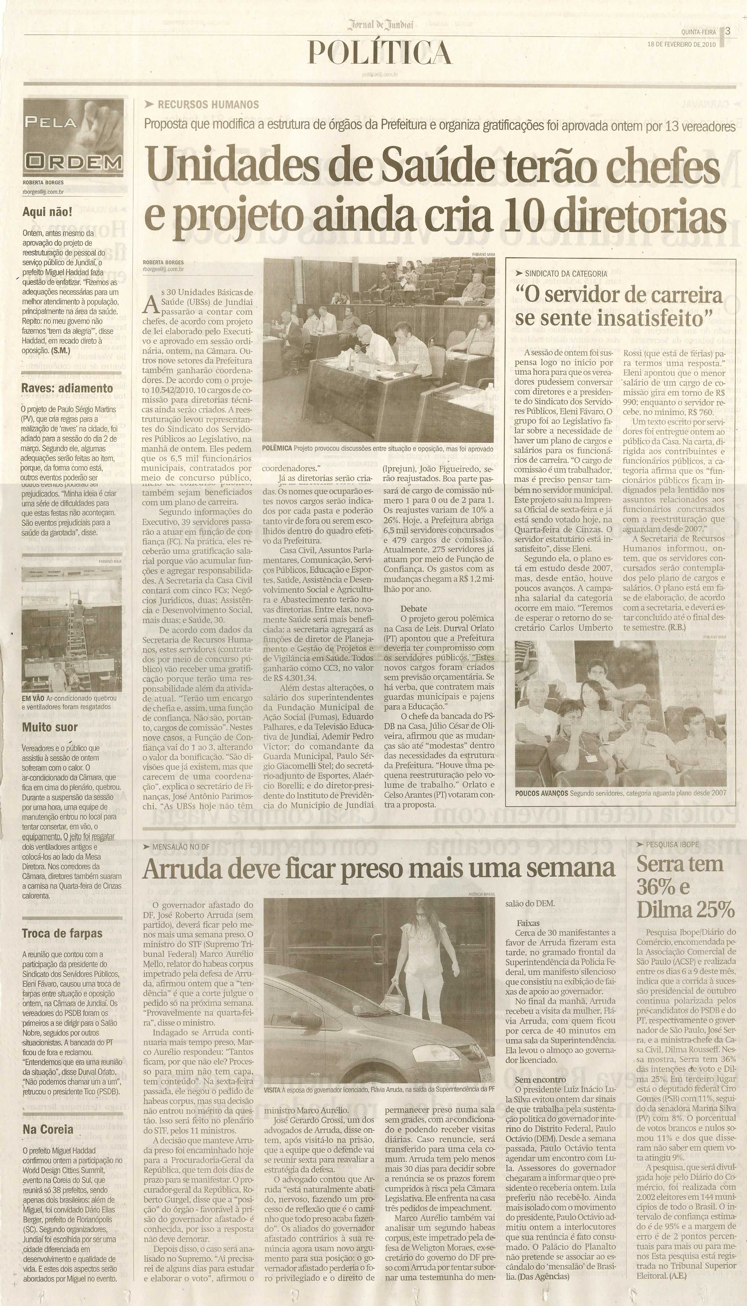 Jornal de Jundiaí - 18/02/2010