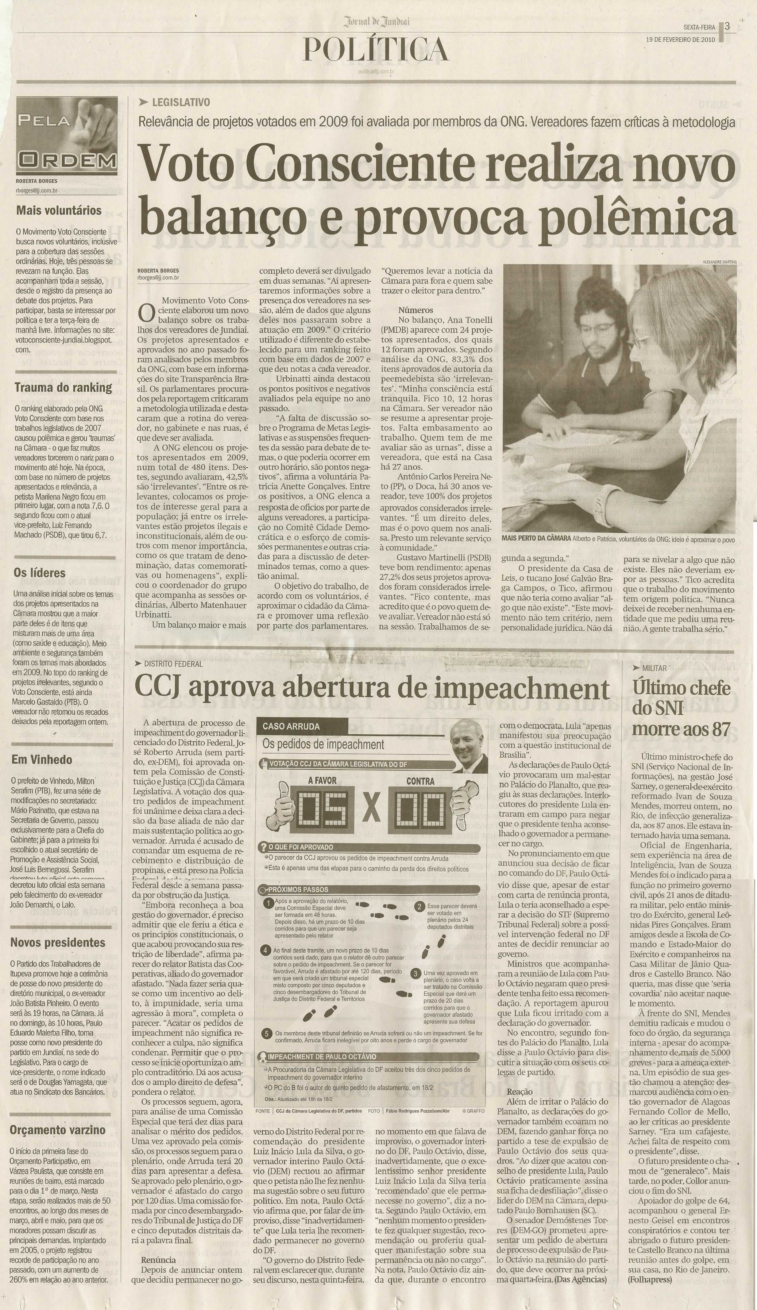 Jornal de Jundiaí - 19/02/2010