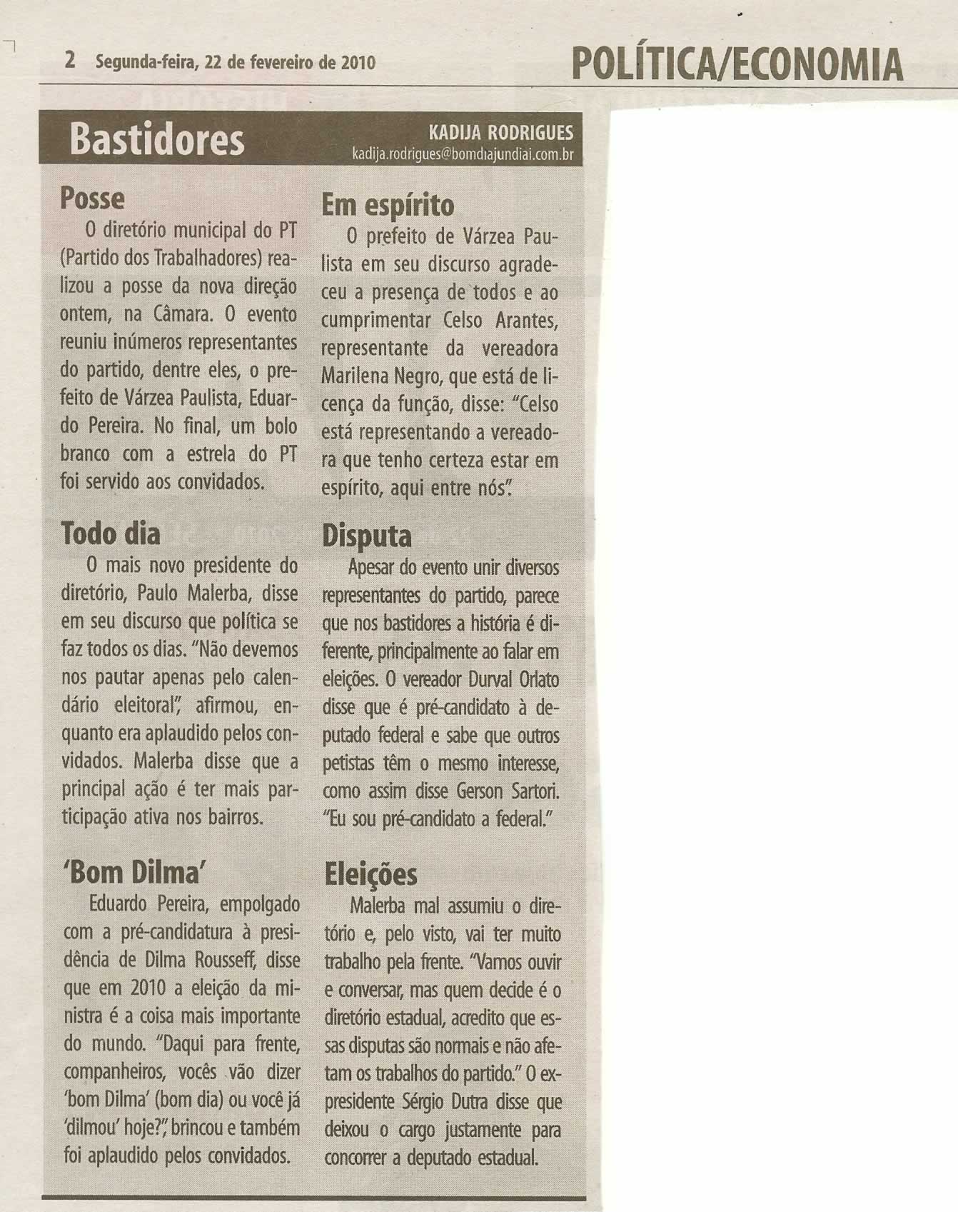 Bom Dia Jundiaí - 22/02/2010