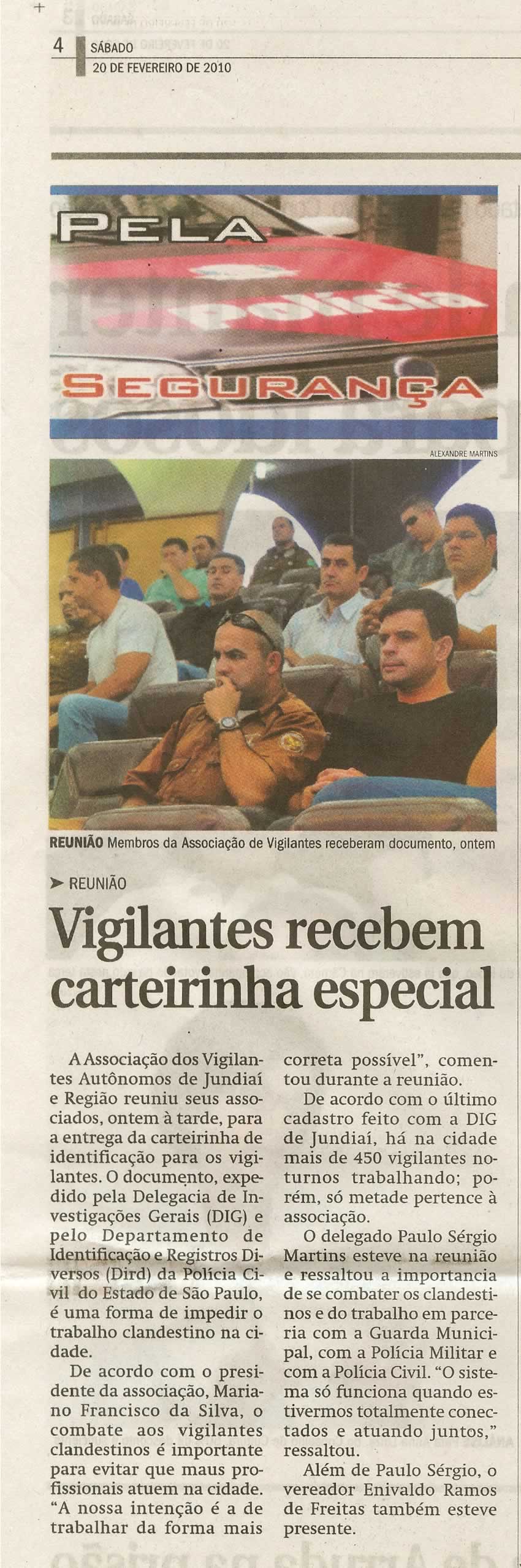 Jornal de Jundiaí - 20/02/2010