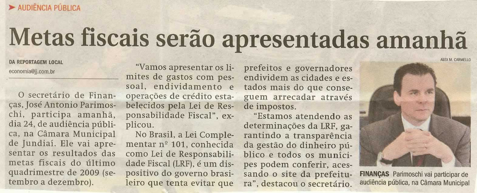 Jornal de Jundiaí - 23/02/2010