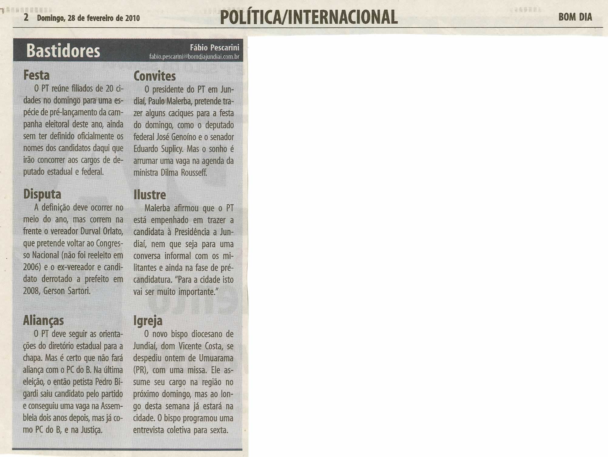 Bom Dia Jundiaí - 28/02/2010