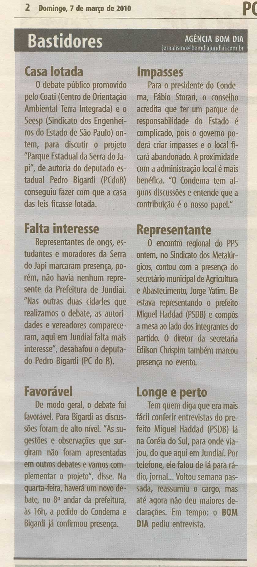 Bom Dia Jundiaí - 07/03/2010