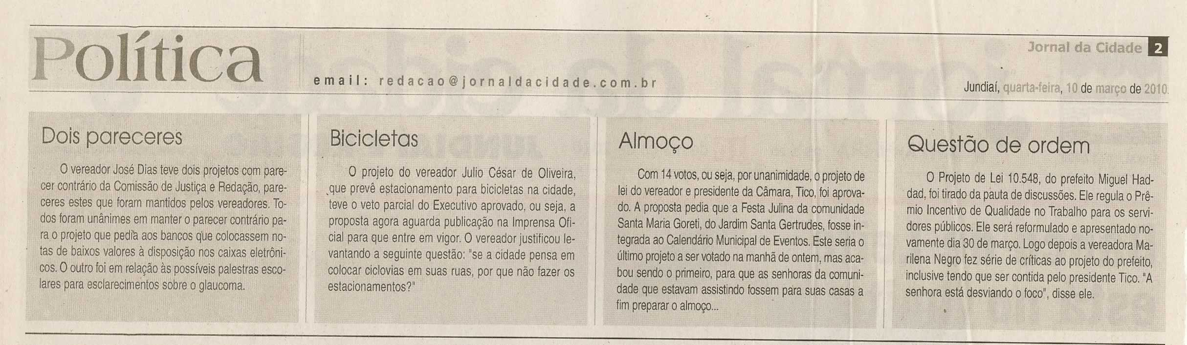 Jornal da Cidade - 10/03/2010