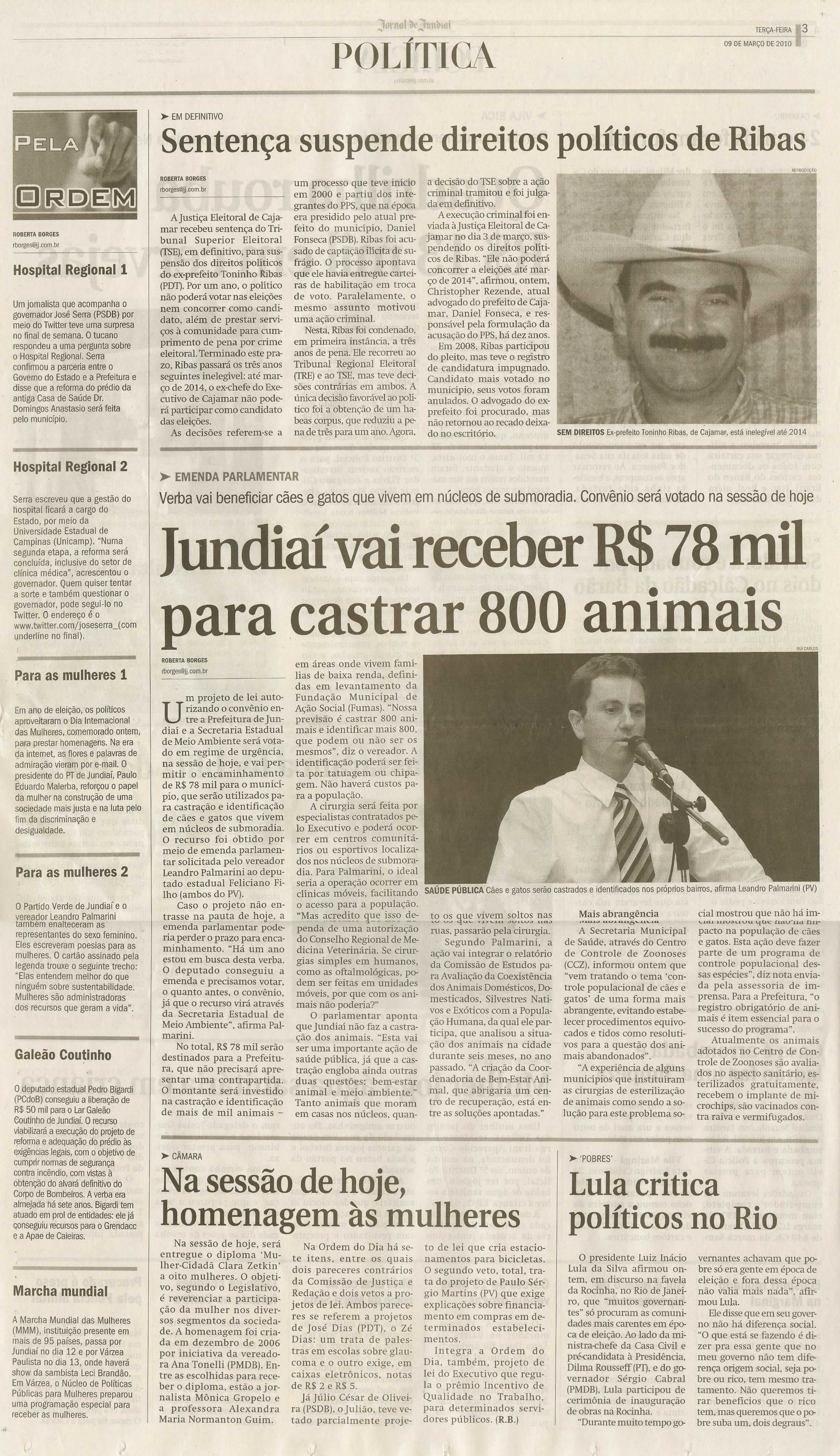 Jornal de Jundiaí - 09/03/2010