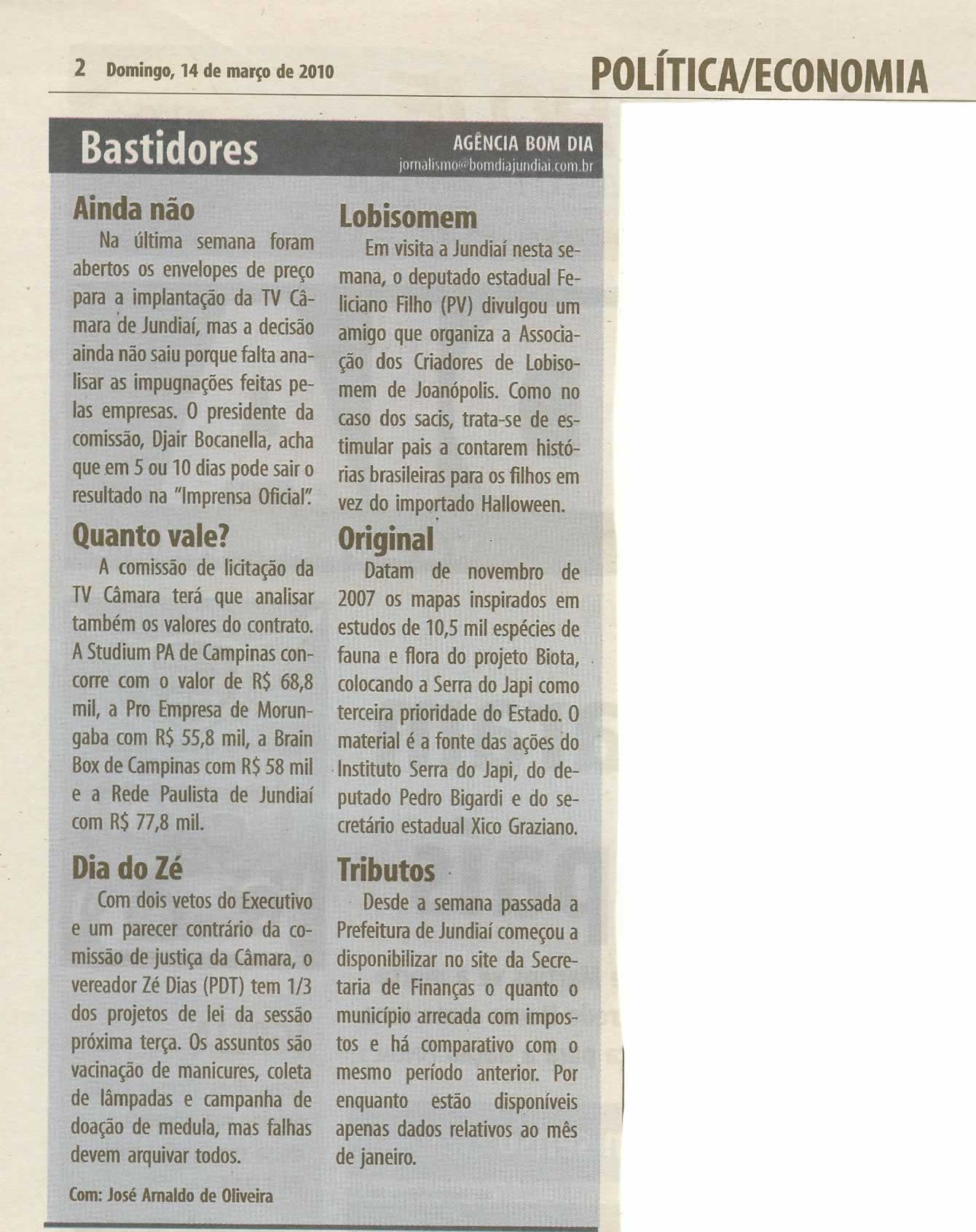 Bom Dia Jundiaí - 14/03/2010