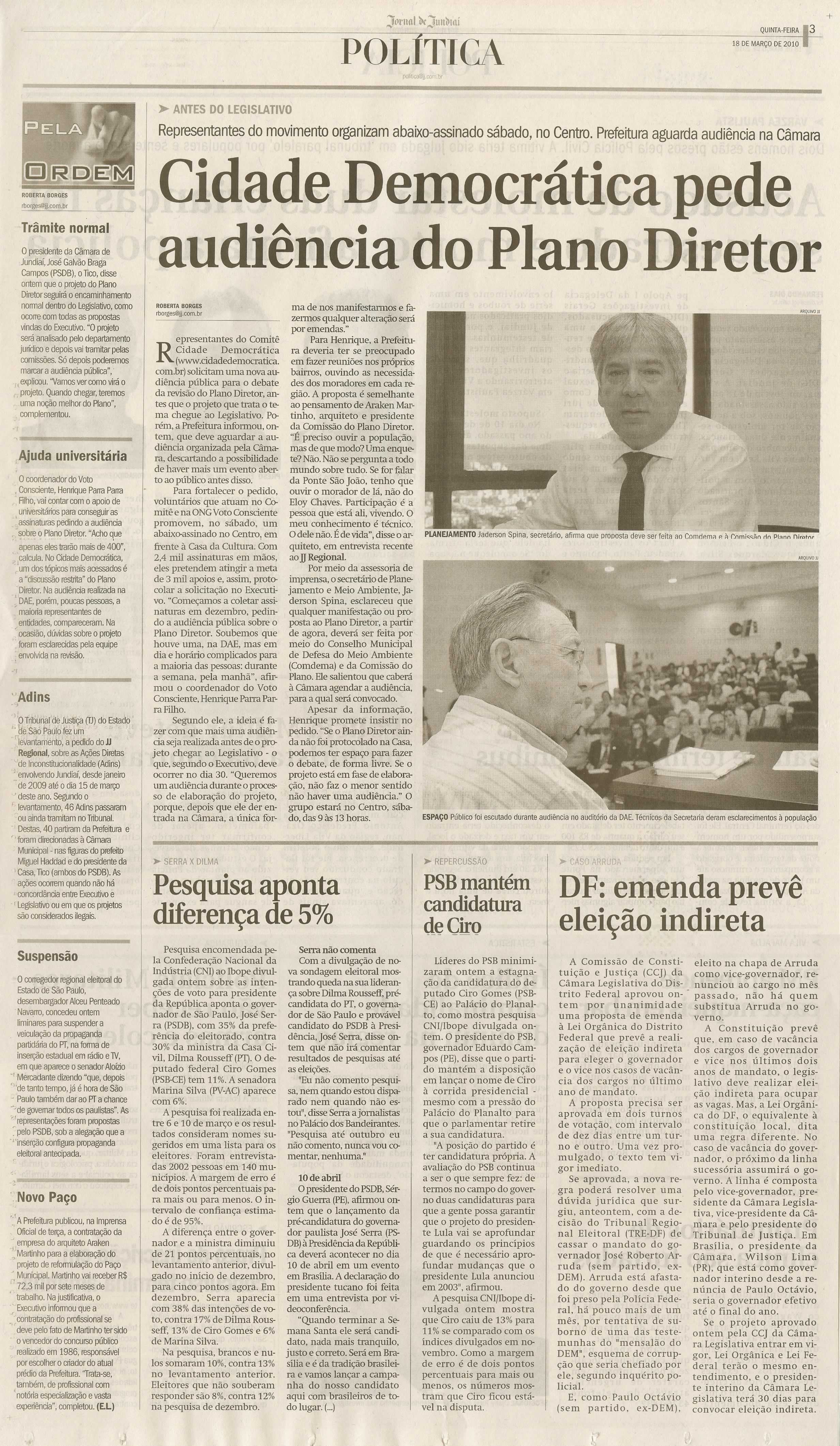 Jornal de Jundiaí - 18/03/2010