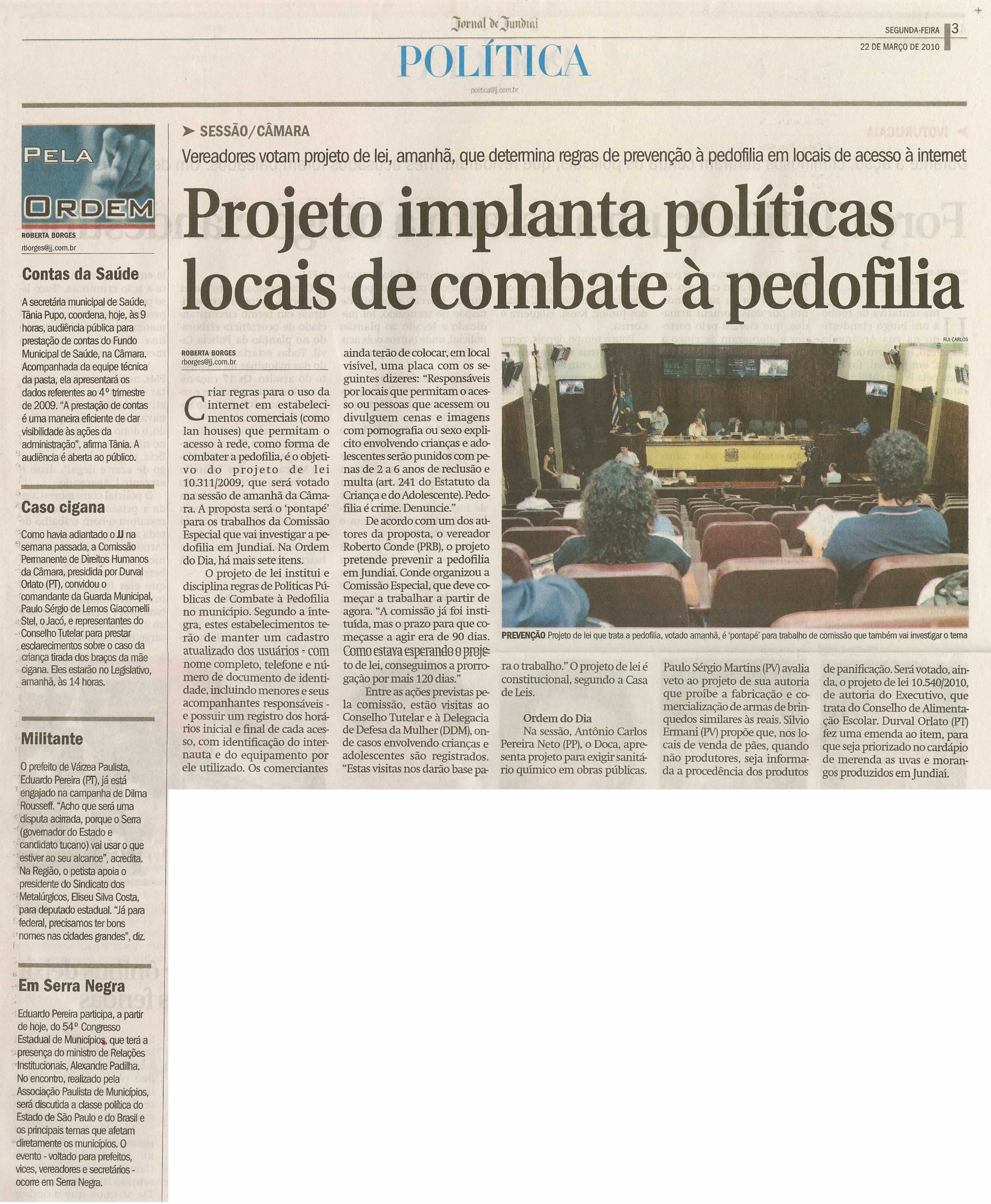 Jornal de Jundiaí - 22/03/2010
