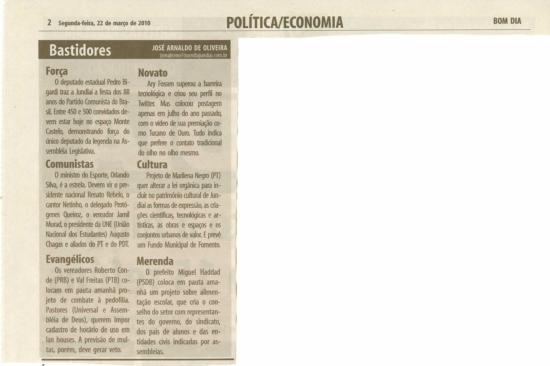 Bom Dia Jundiaí - 22/03/2010