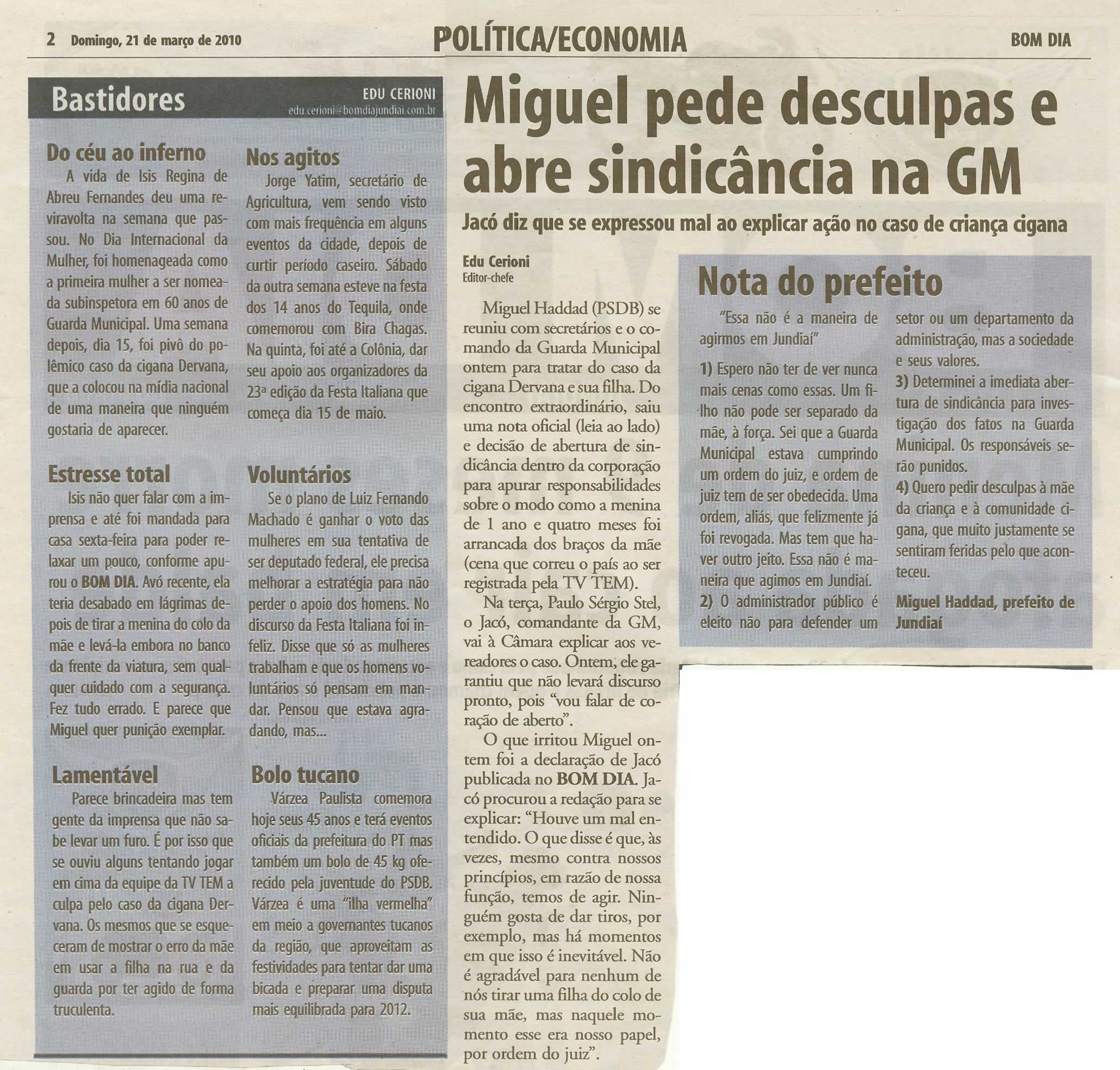 Bom Dia Jundiaí - 21/03/2010