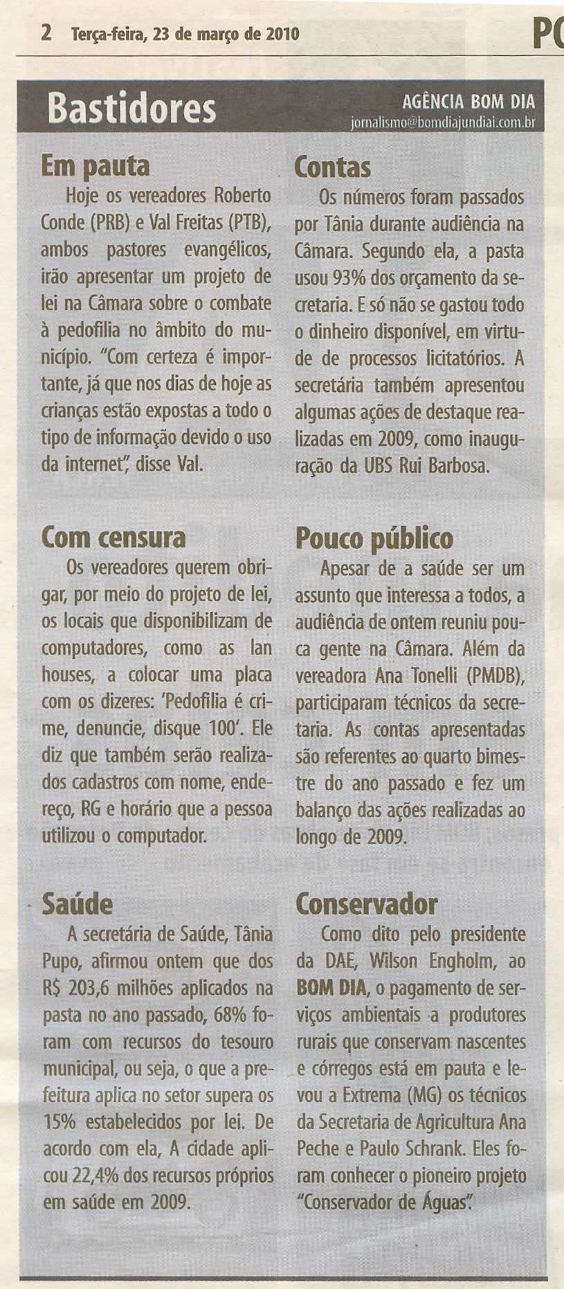 Bom Dia Jundiaí - 23/03/2010