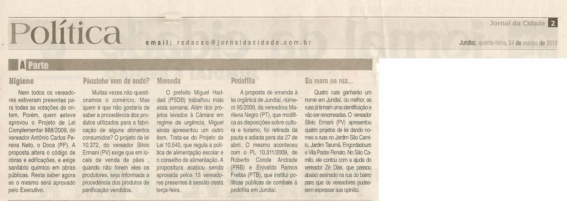 Jornal da Cidade - 24/03/2010