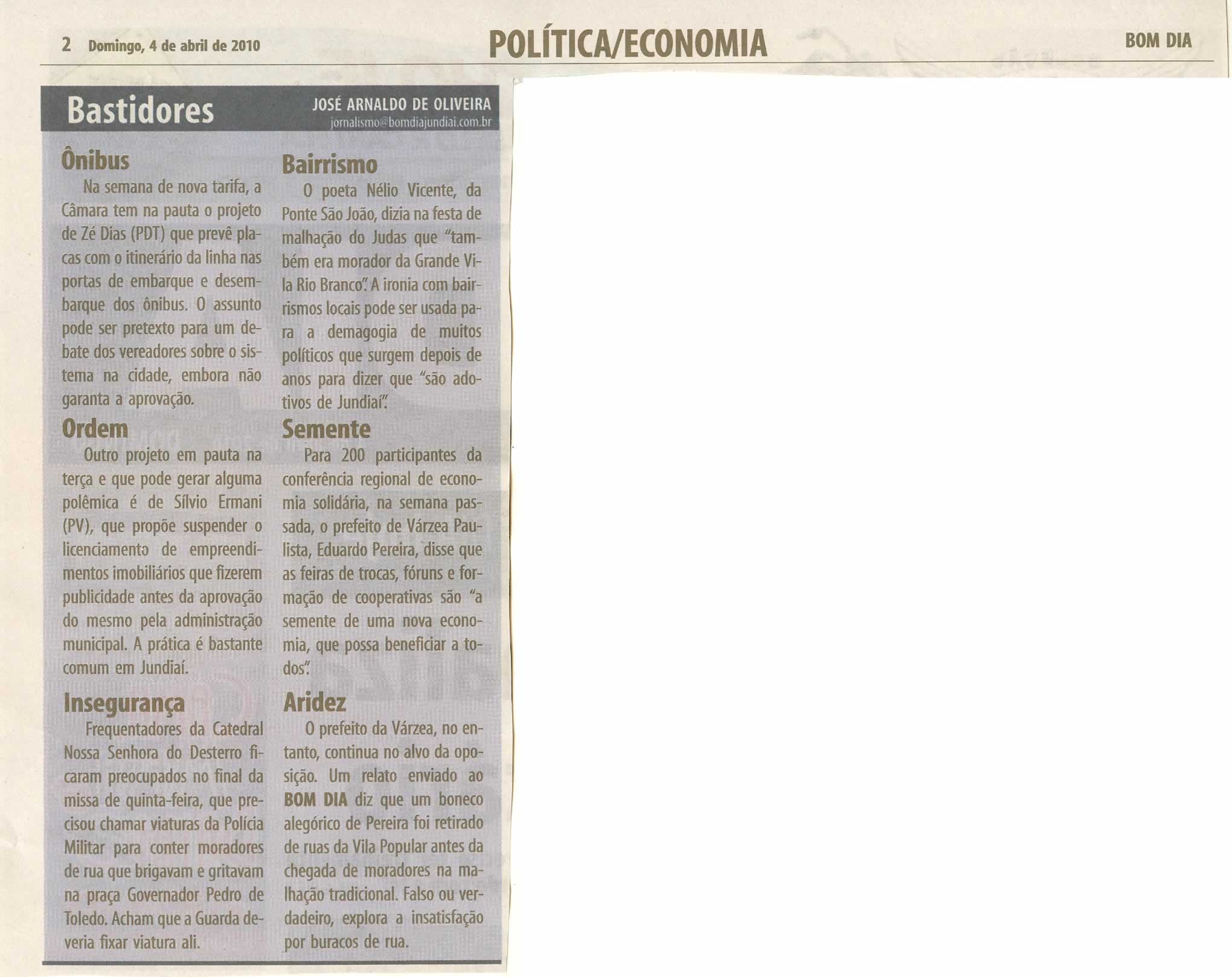 Bom Dia Jundiaí - 04/04/2010