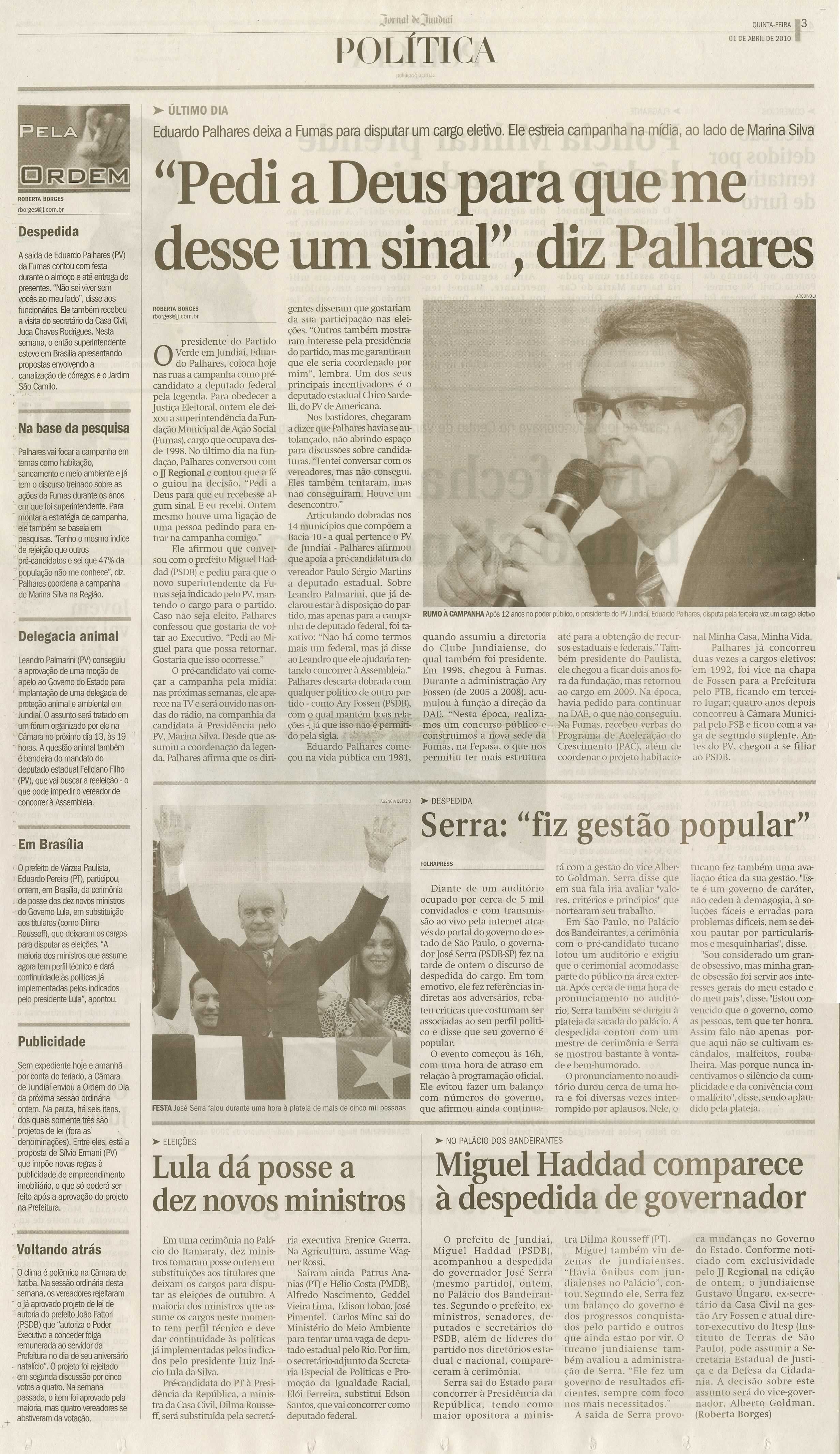 Jornal de Jundiaí - 01/04/2010