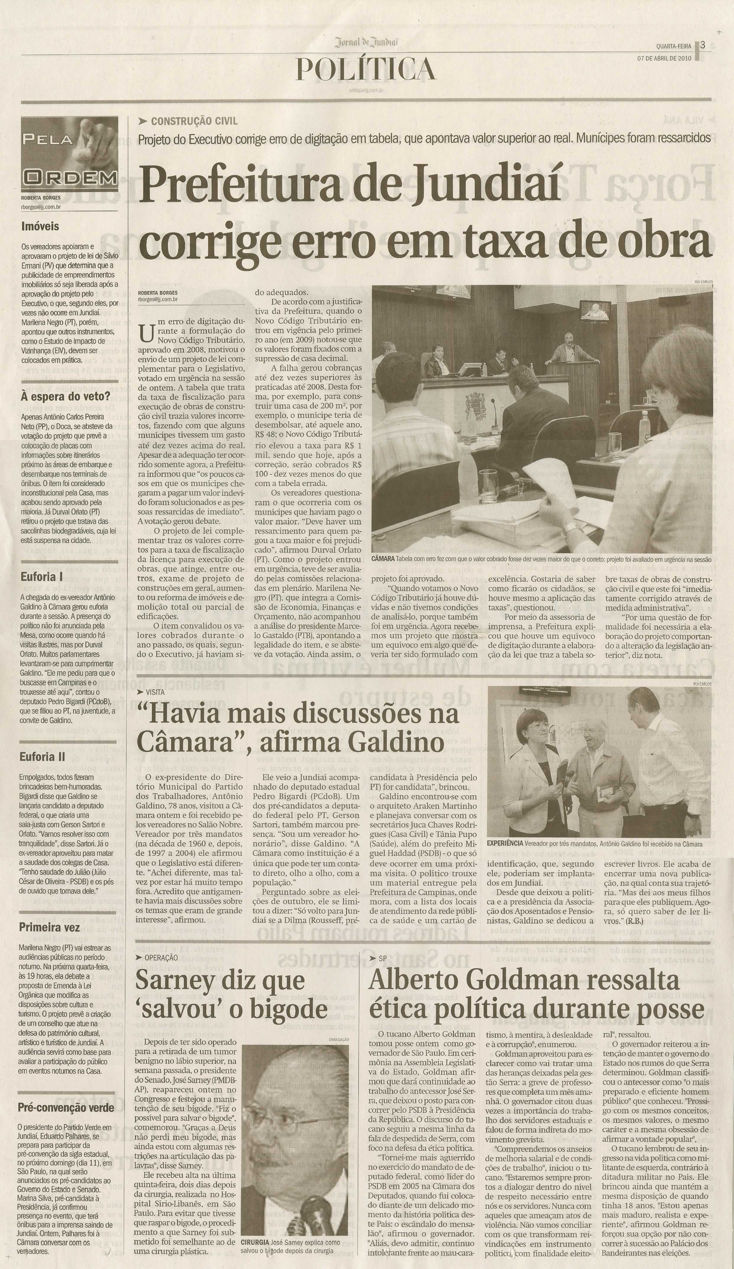 Jornal de Jundiaí - 07/04/2010