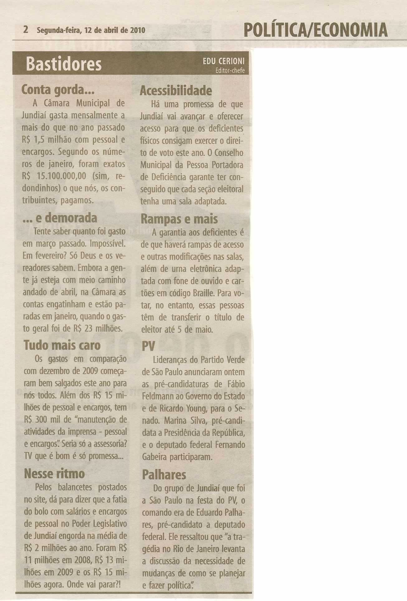 Bom Dia Jundiaí - 12/04/2010