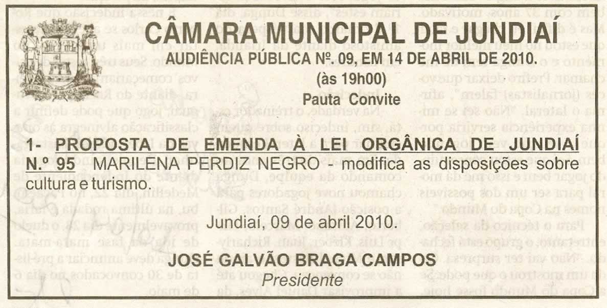 Jornal de Jundiaí - 10/04/2010