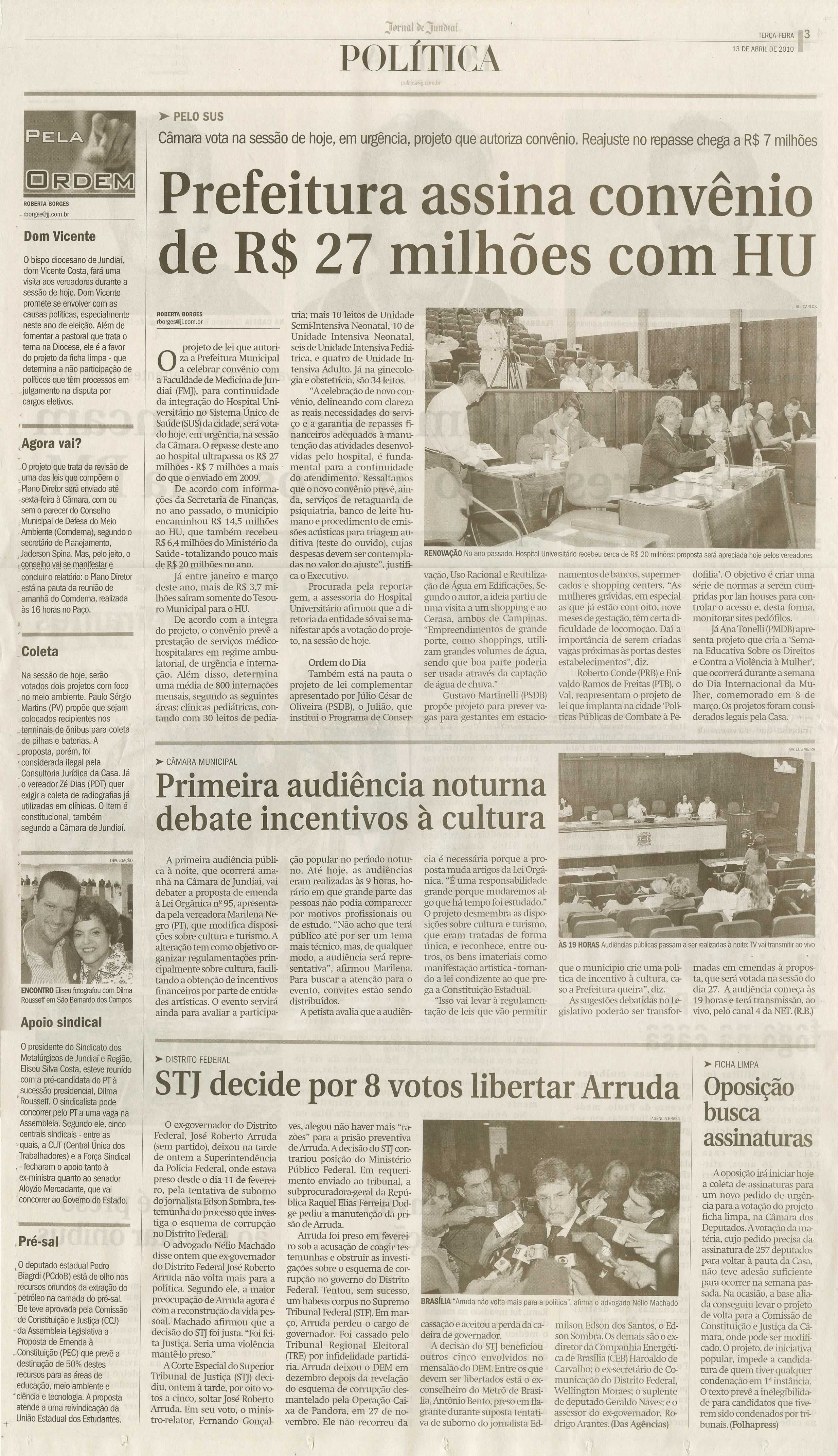 Jornal de Jundiaí - 13/04/2010