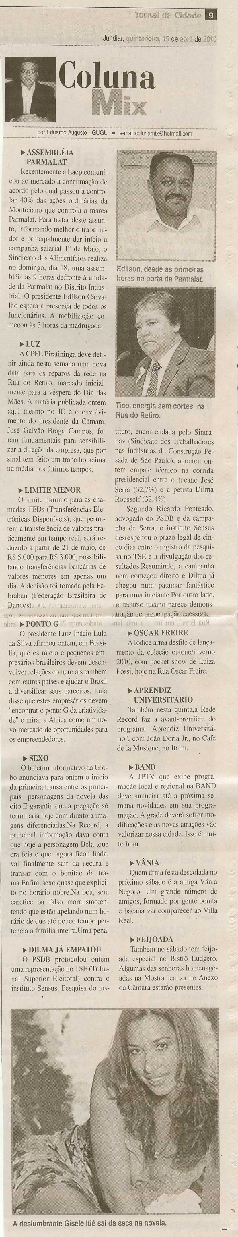 Jornal da Cidade - 15/04/2010