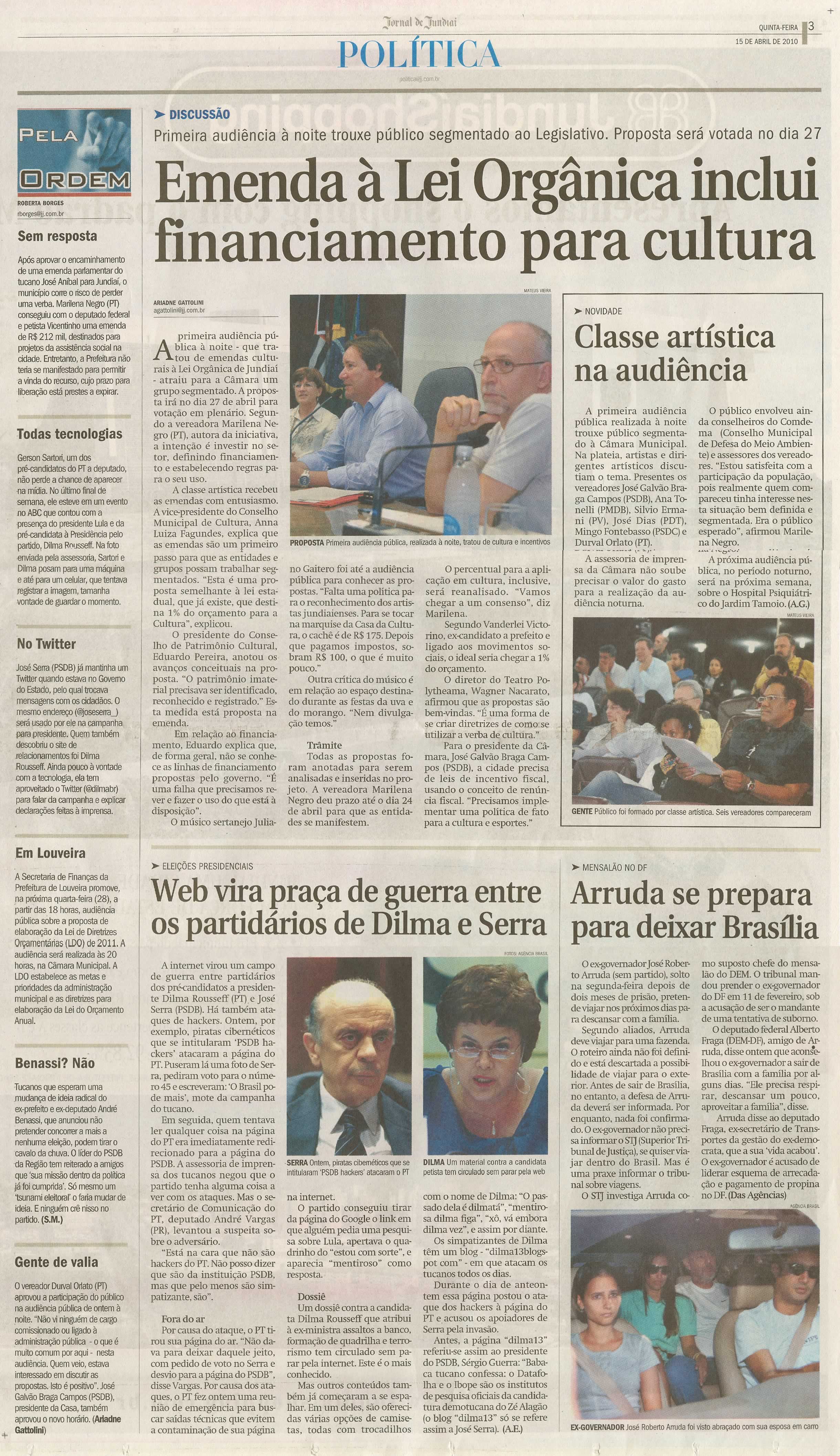 Jornal de Jundiaí - 15/04/2010