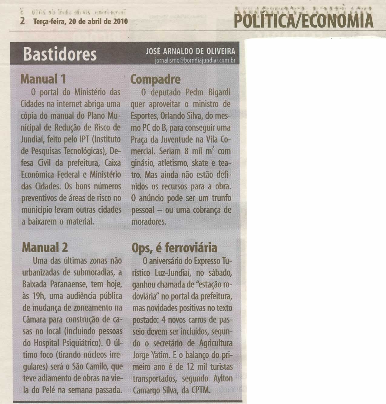Jornal de Jundiaí - 20/04/2010