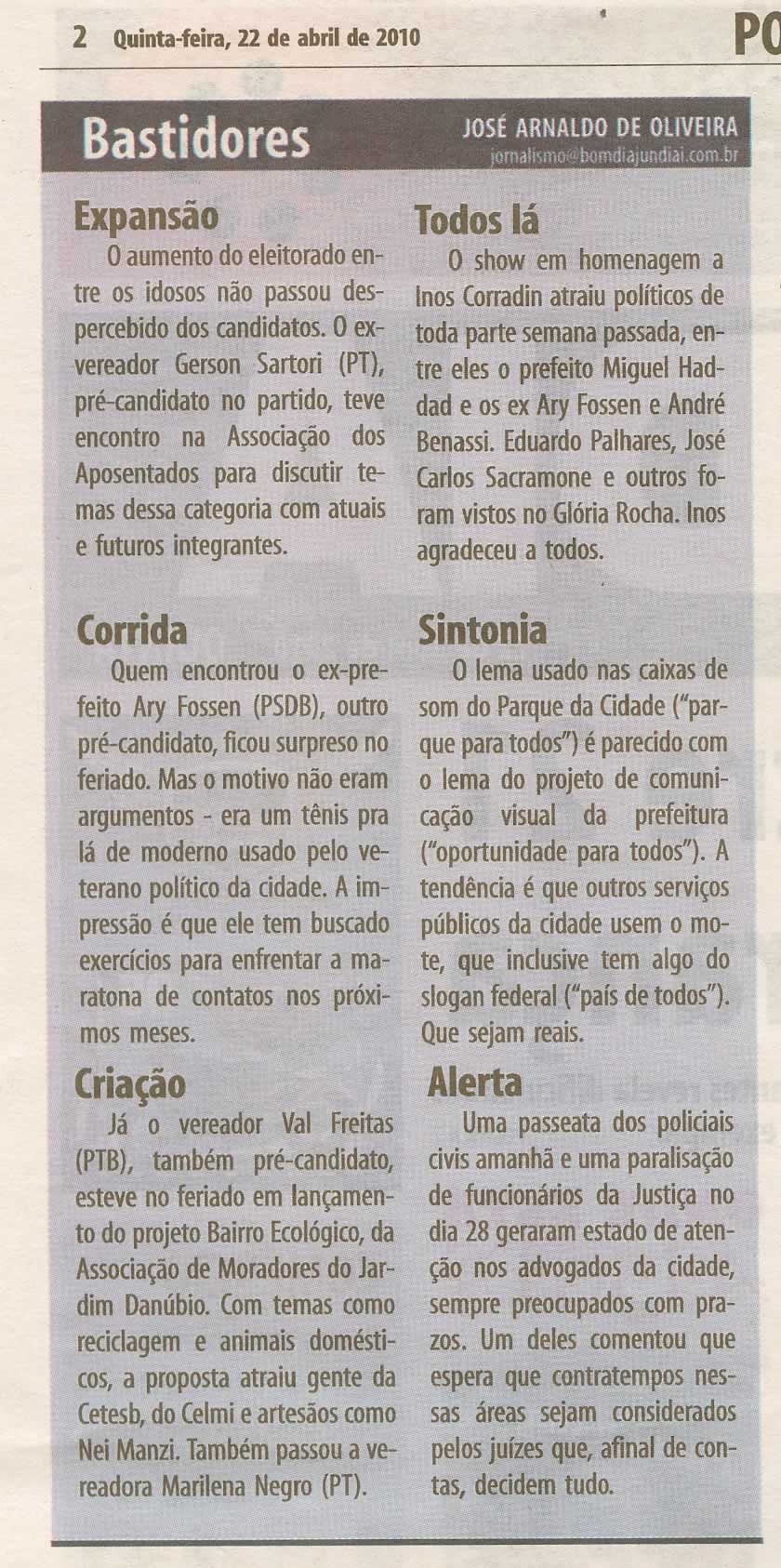 Bom Dia Jundiaí - 22/04/2010