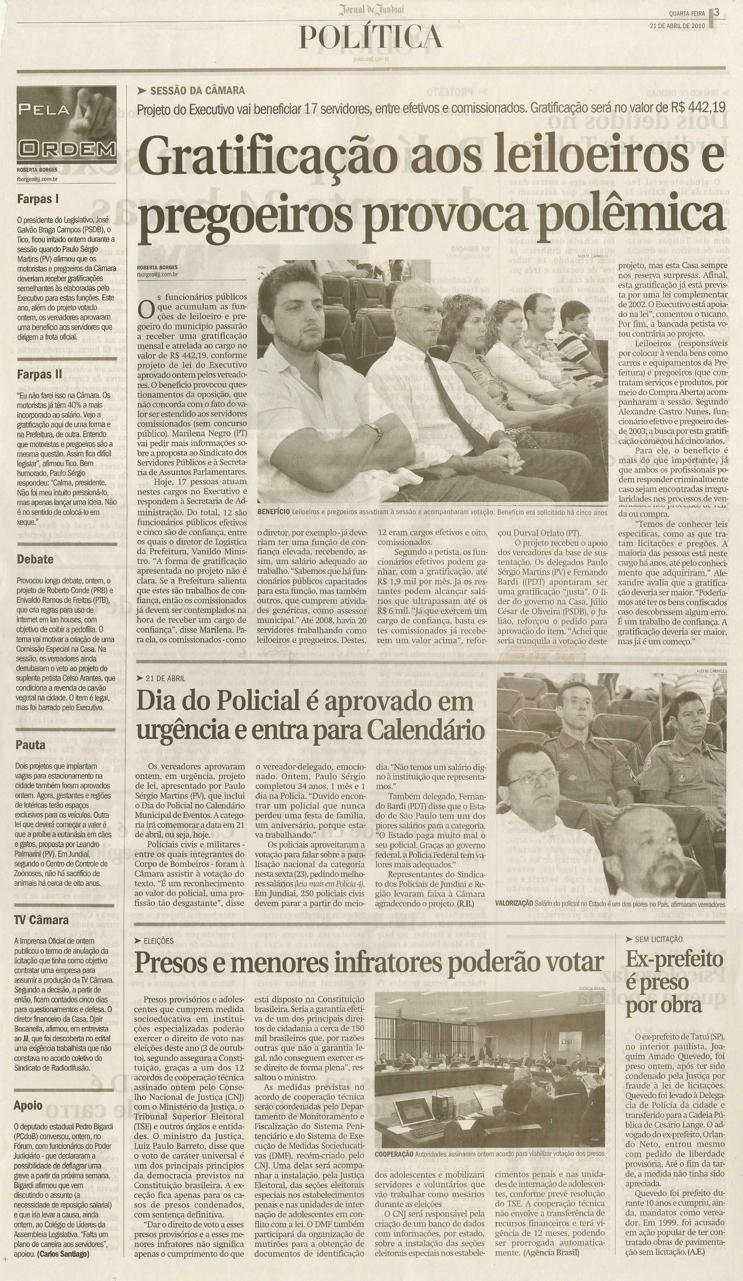 Jornal de Jundiaí - 21/04/2010