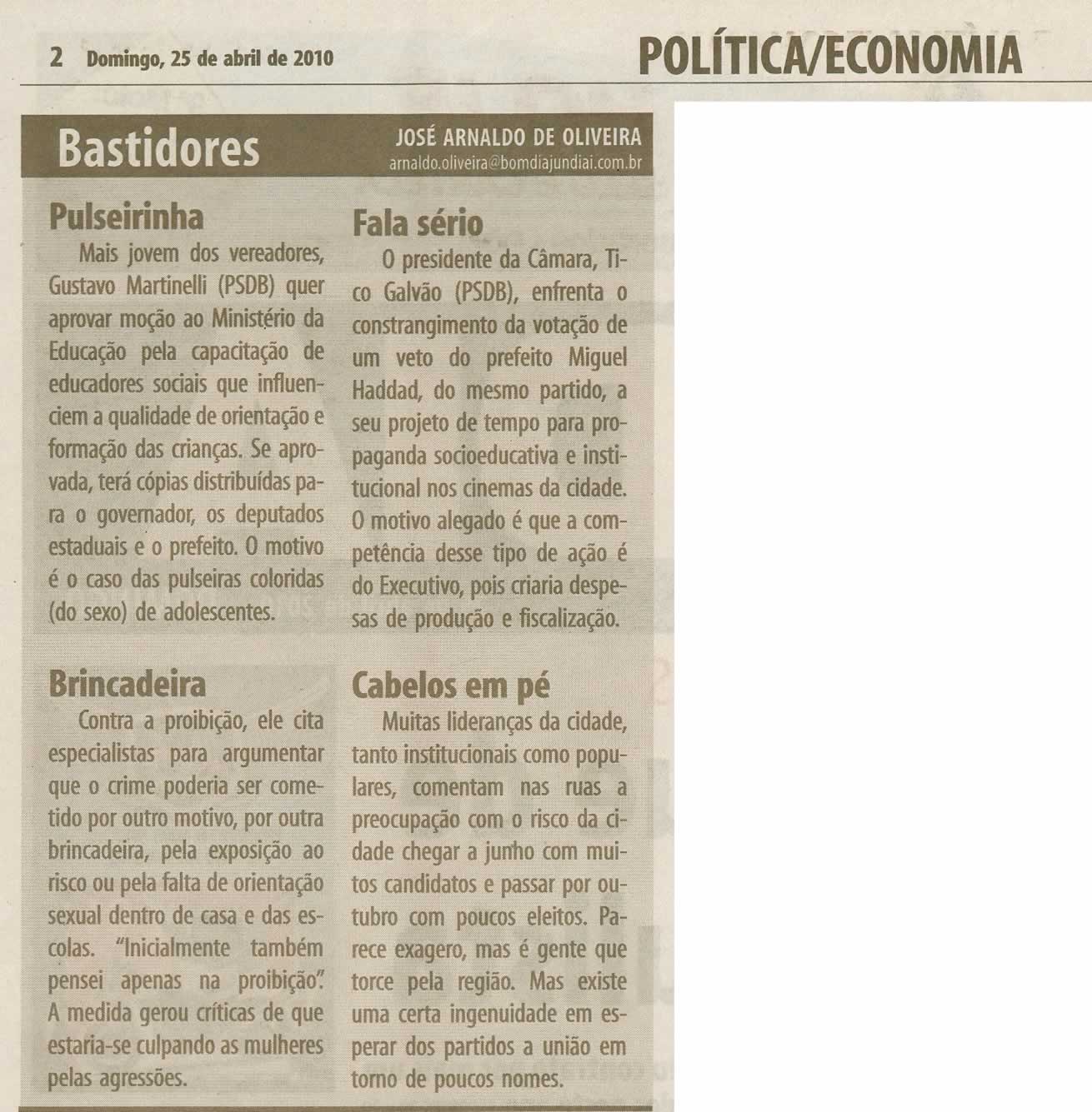 Bom Dia Jundiaí - 25/04/2010