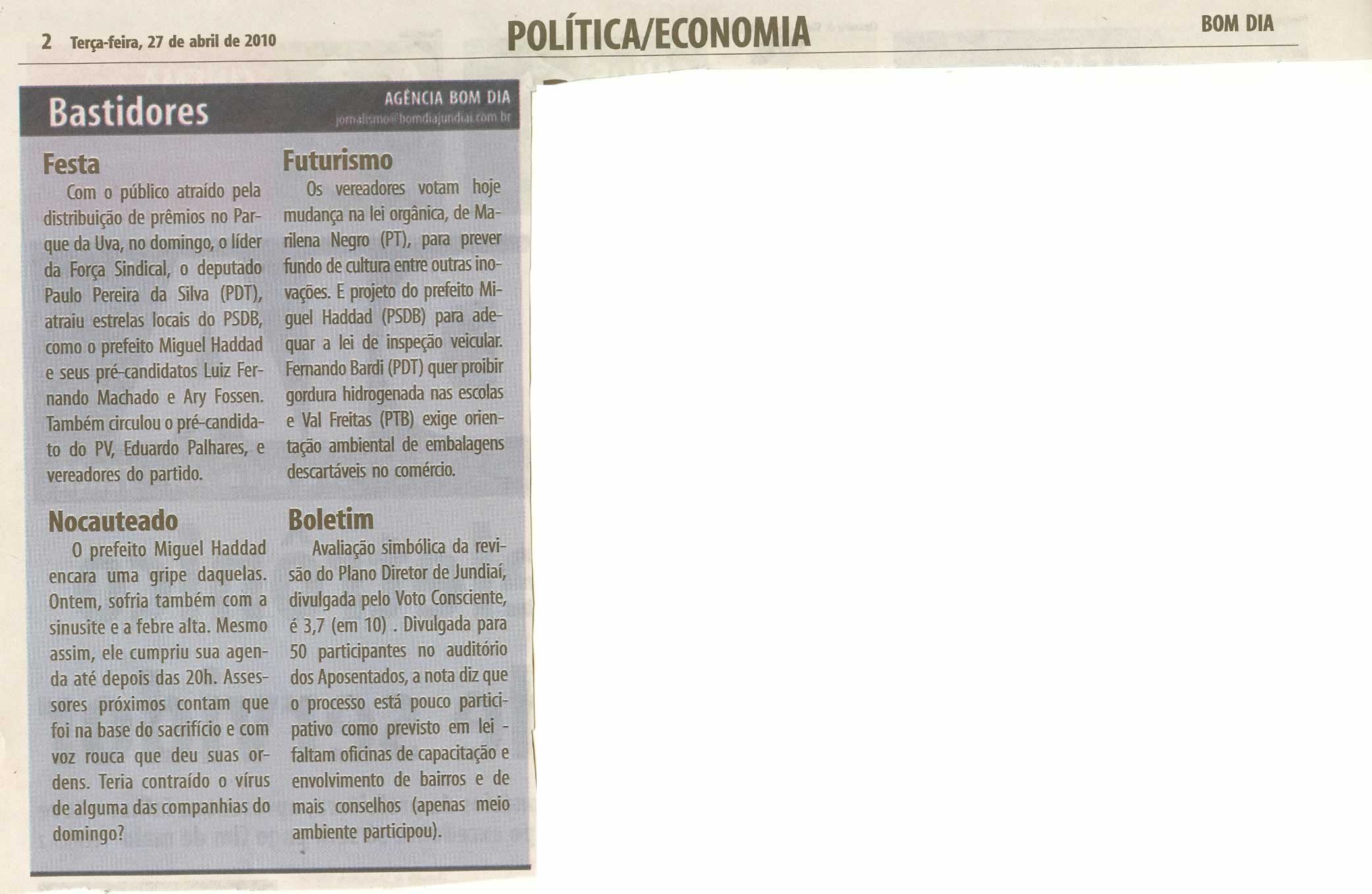 Bom Dia Jundiaí - 27/04/2010
