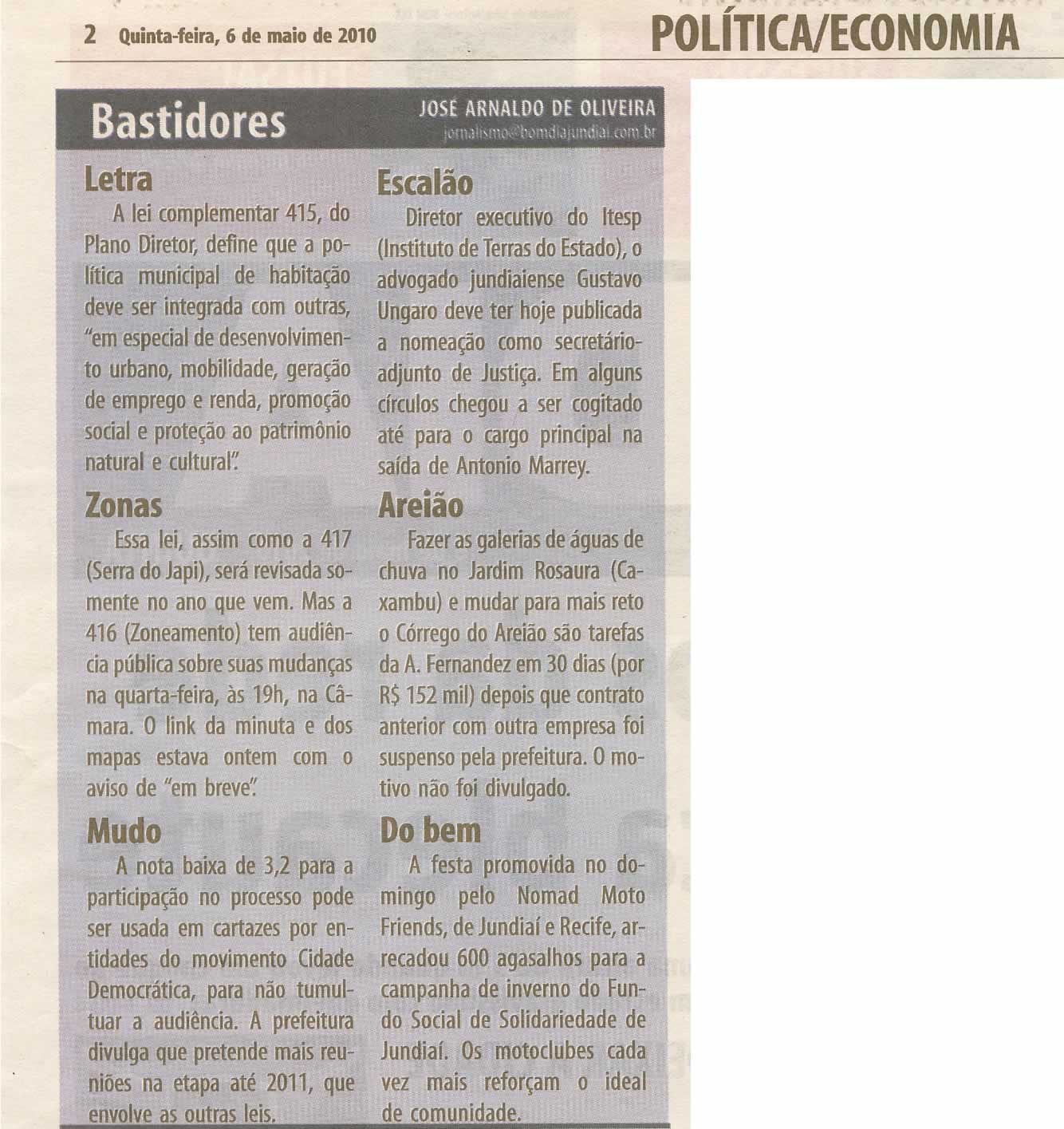 Bom Dia Jundiaí - 06/05/2010