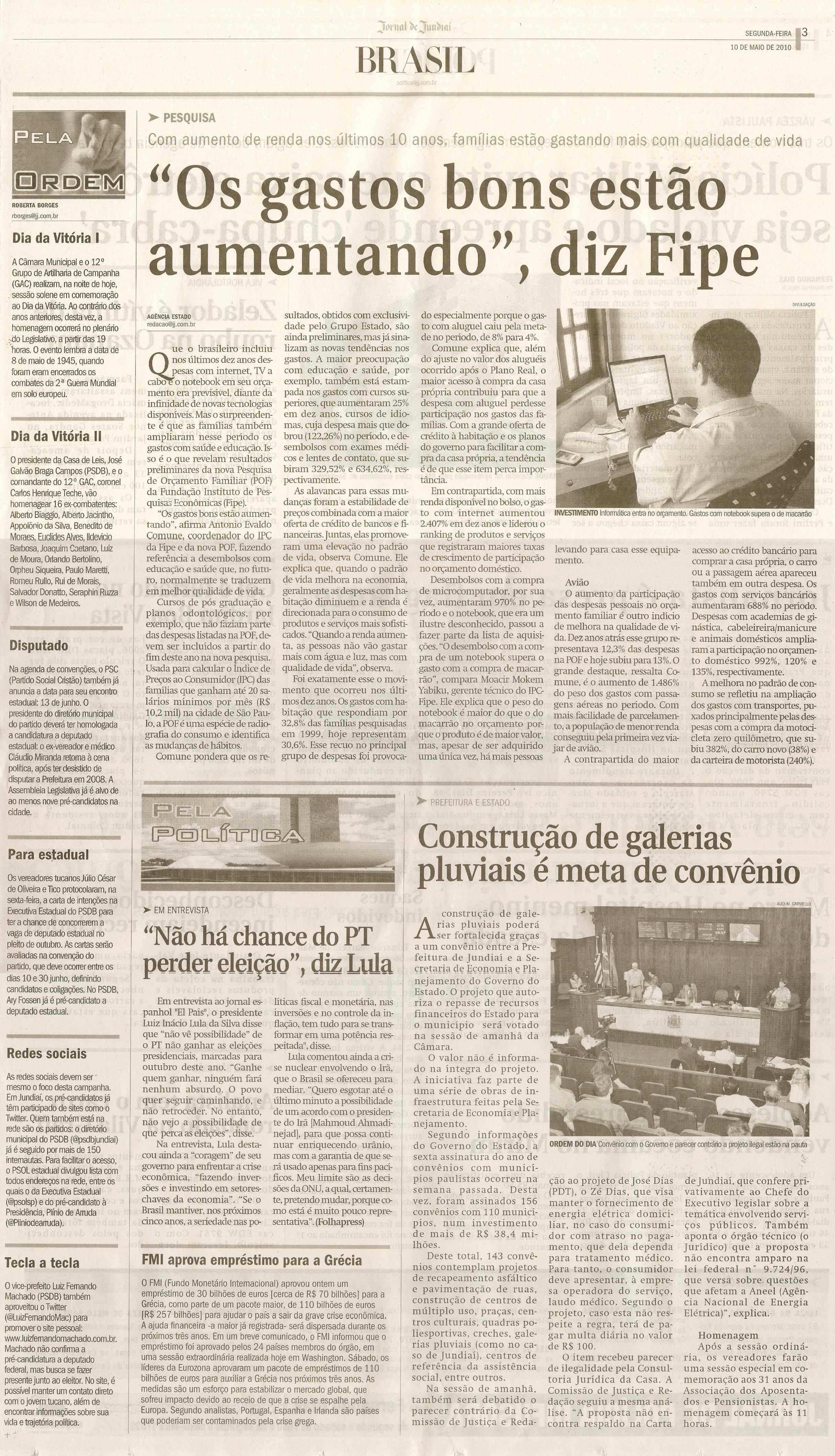 Jornal de Jundiaí - 10/05/2010