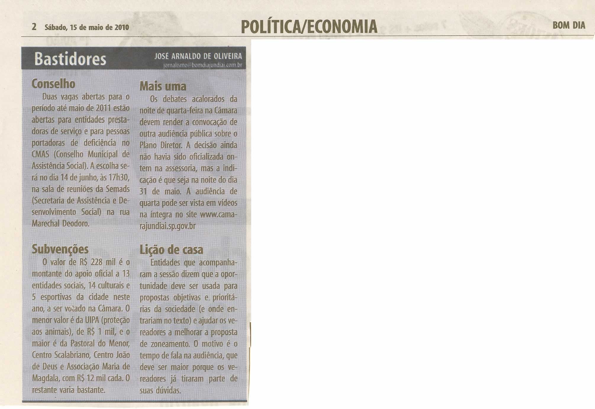 Bom Dia Jundiaí - 15/05/2010