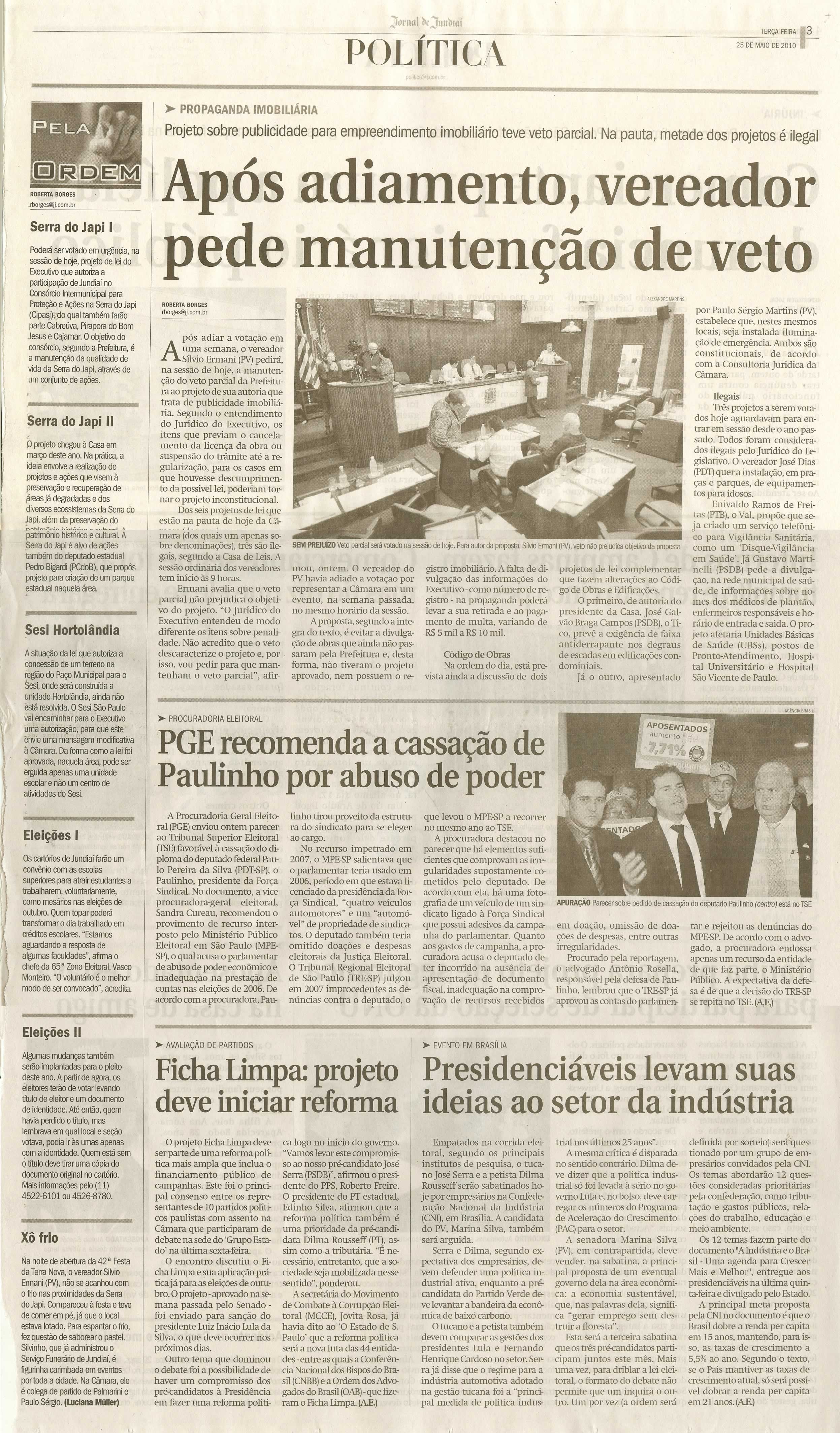 Jornal de Jundiaí - 25/05/2010
