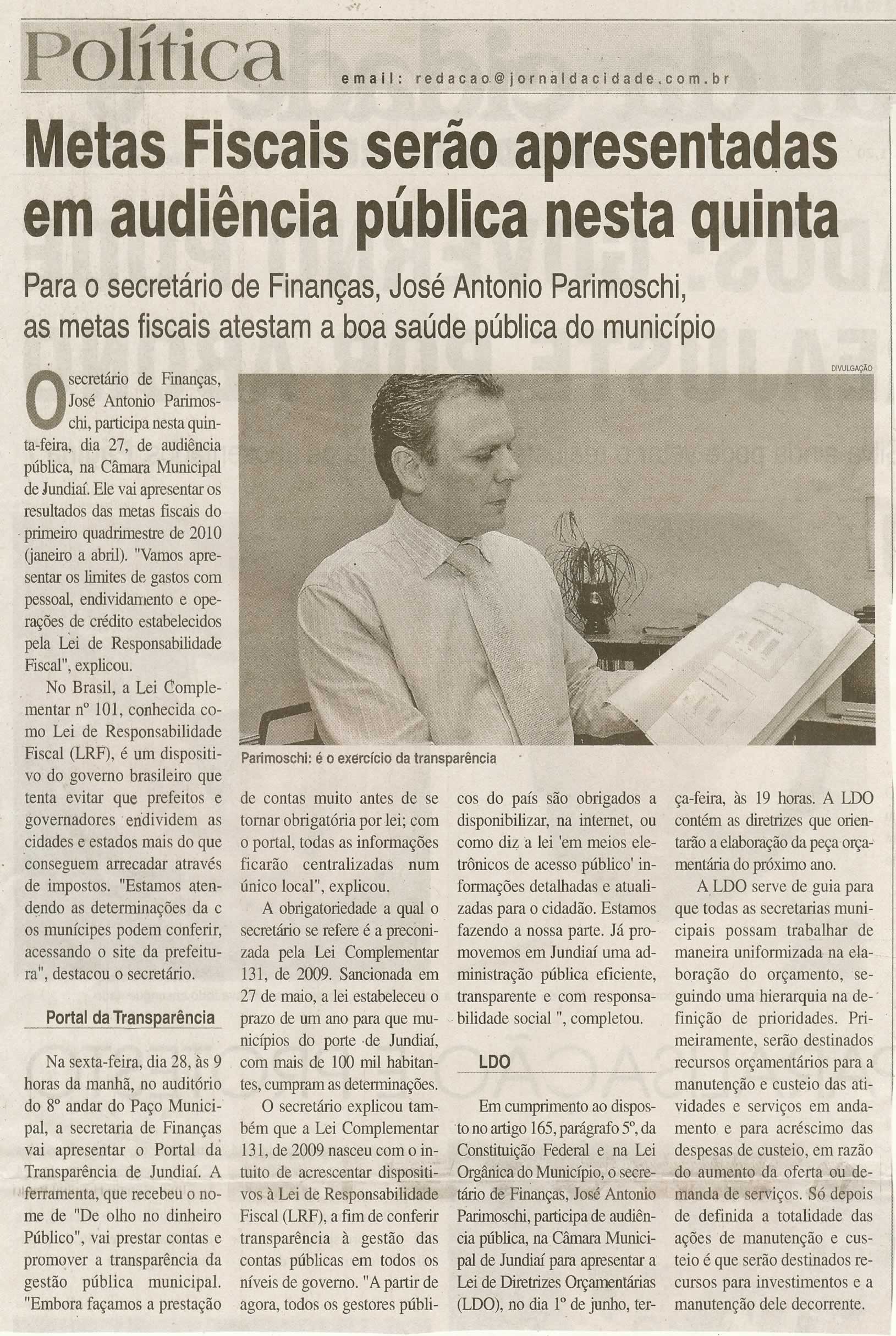 Jornal da Cidade - 27/05/2010