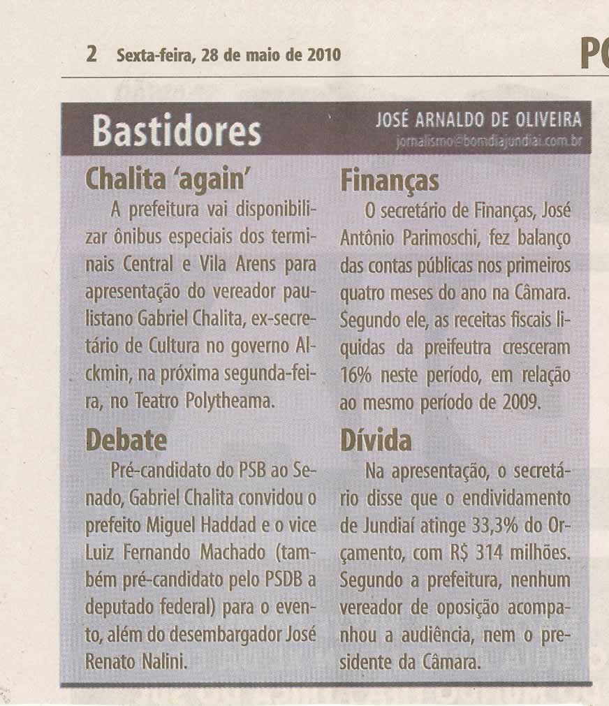 Bom Dia Jundiaí - 28/05/2010
