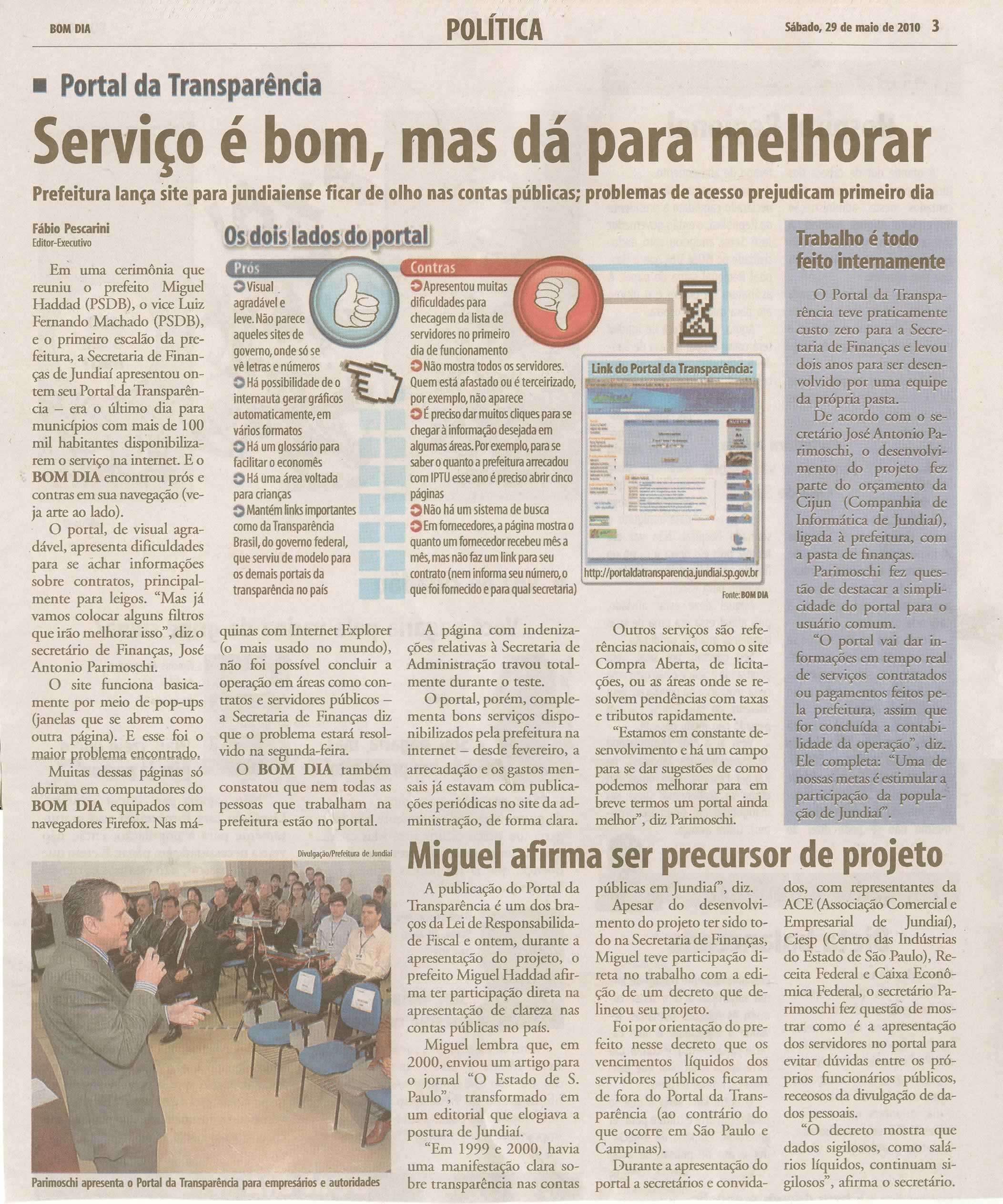 Bom Dia Jundiaí - 29/05/2010