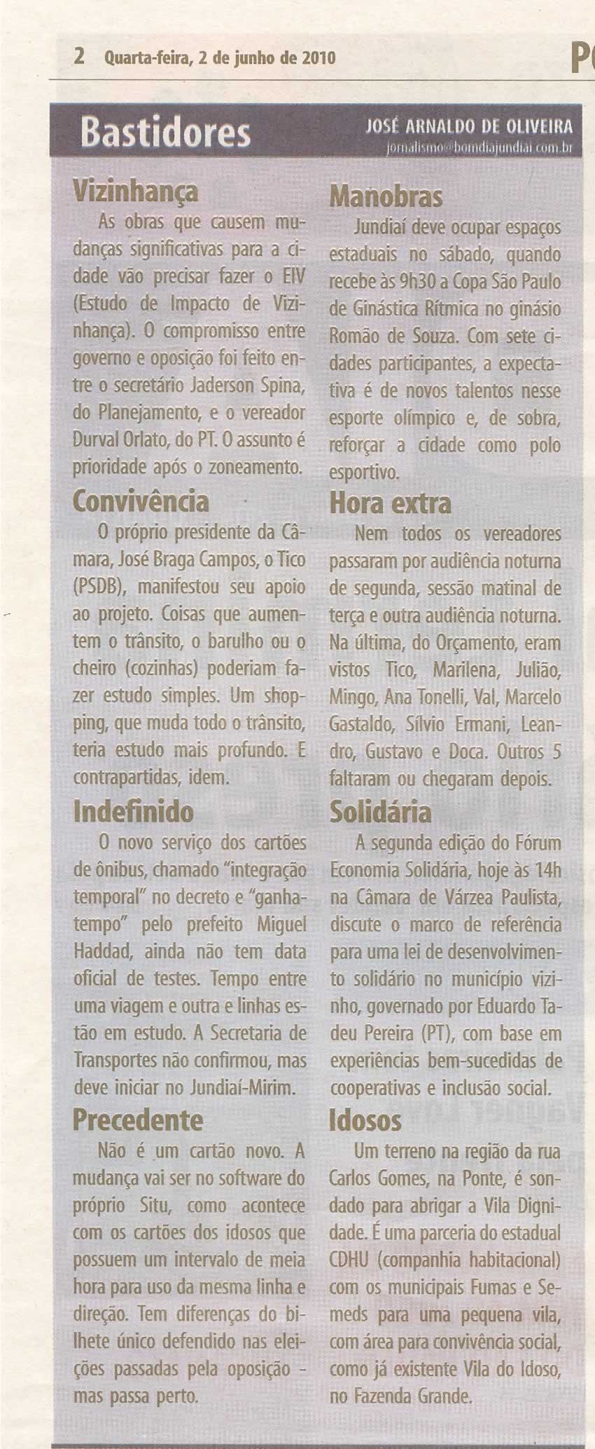 Bom Dia Jundiaí - 02/06/2010
