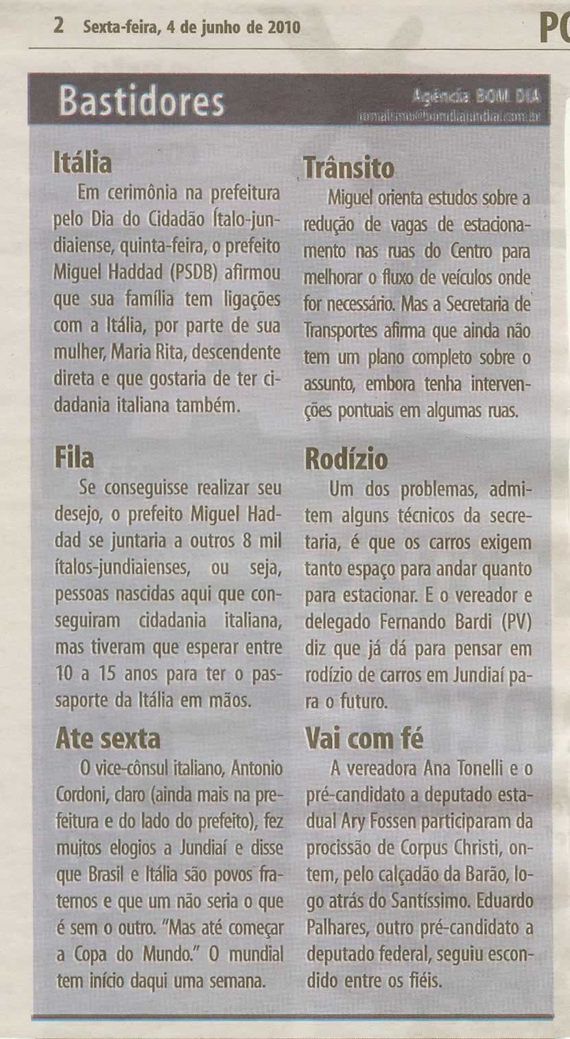Bom Dia Jundiaí - 04/06/2010