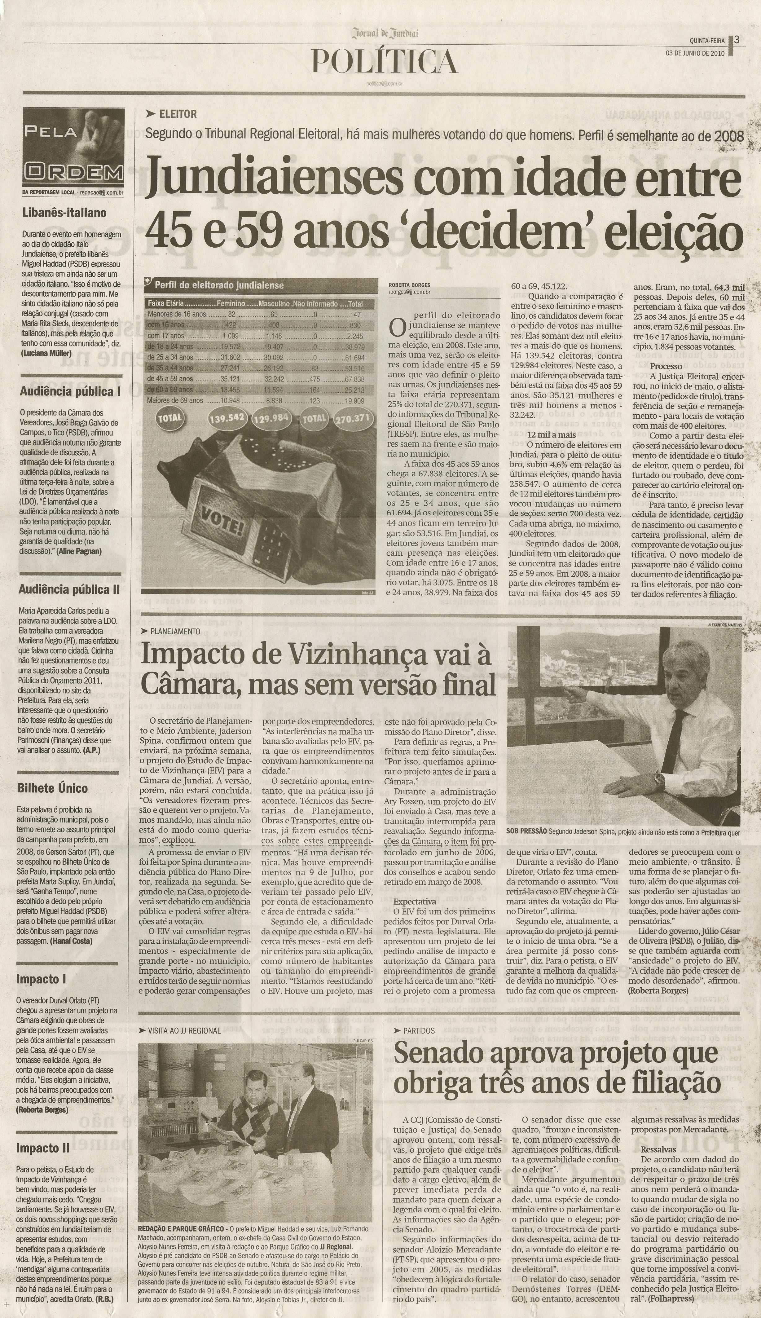 Jornal de Jundiaí - 03/06/2010