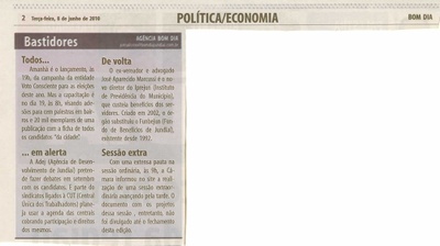 Bom Dia Jundiaí - 08/06/2010