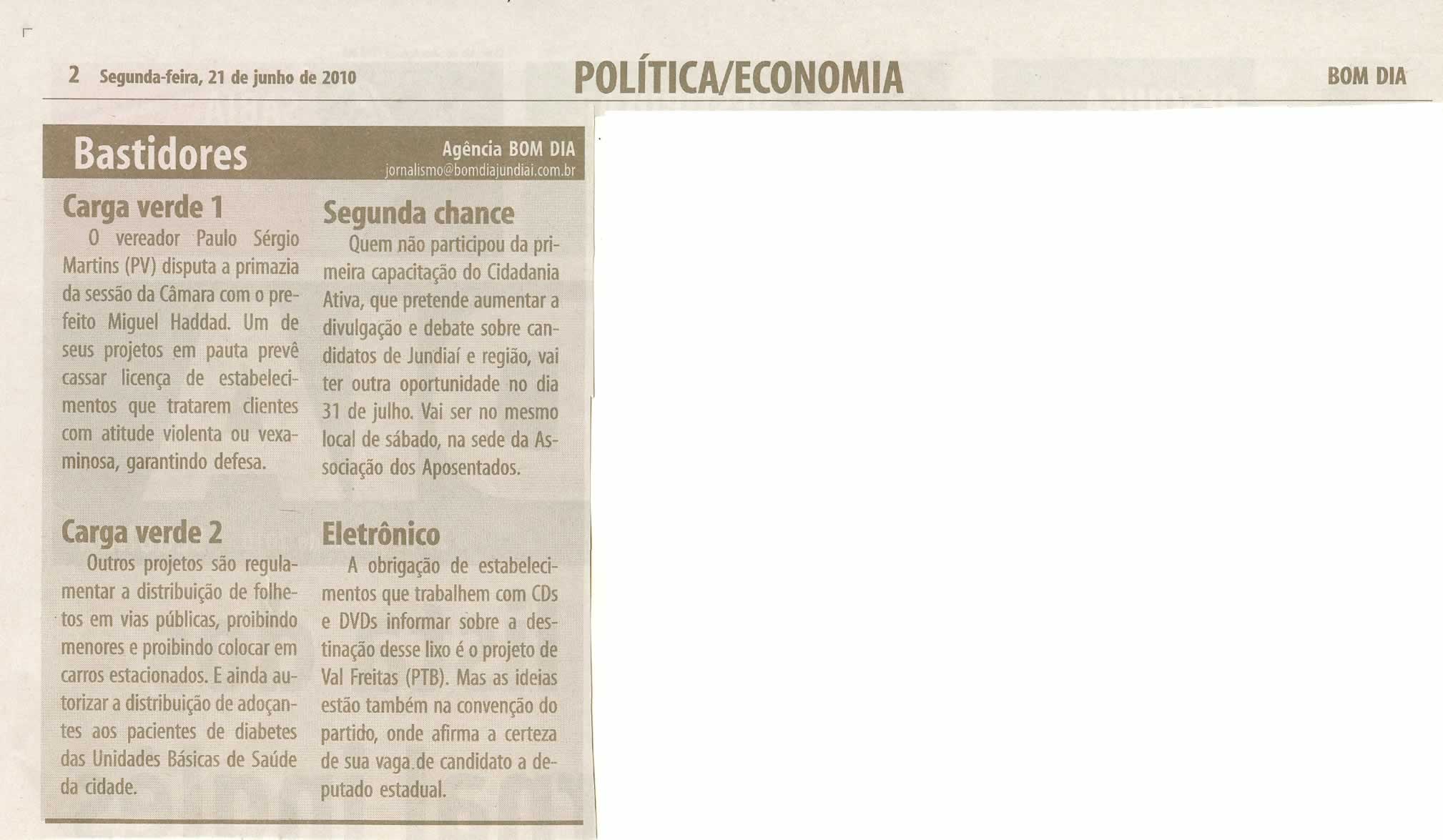 Bom Dia Jundiaí - 21/06/2010