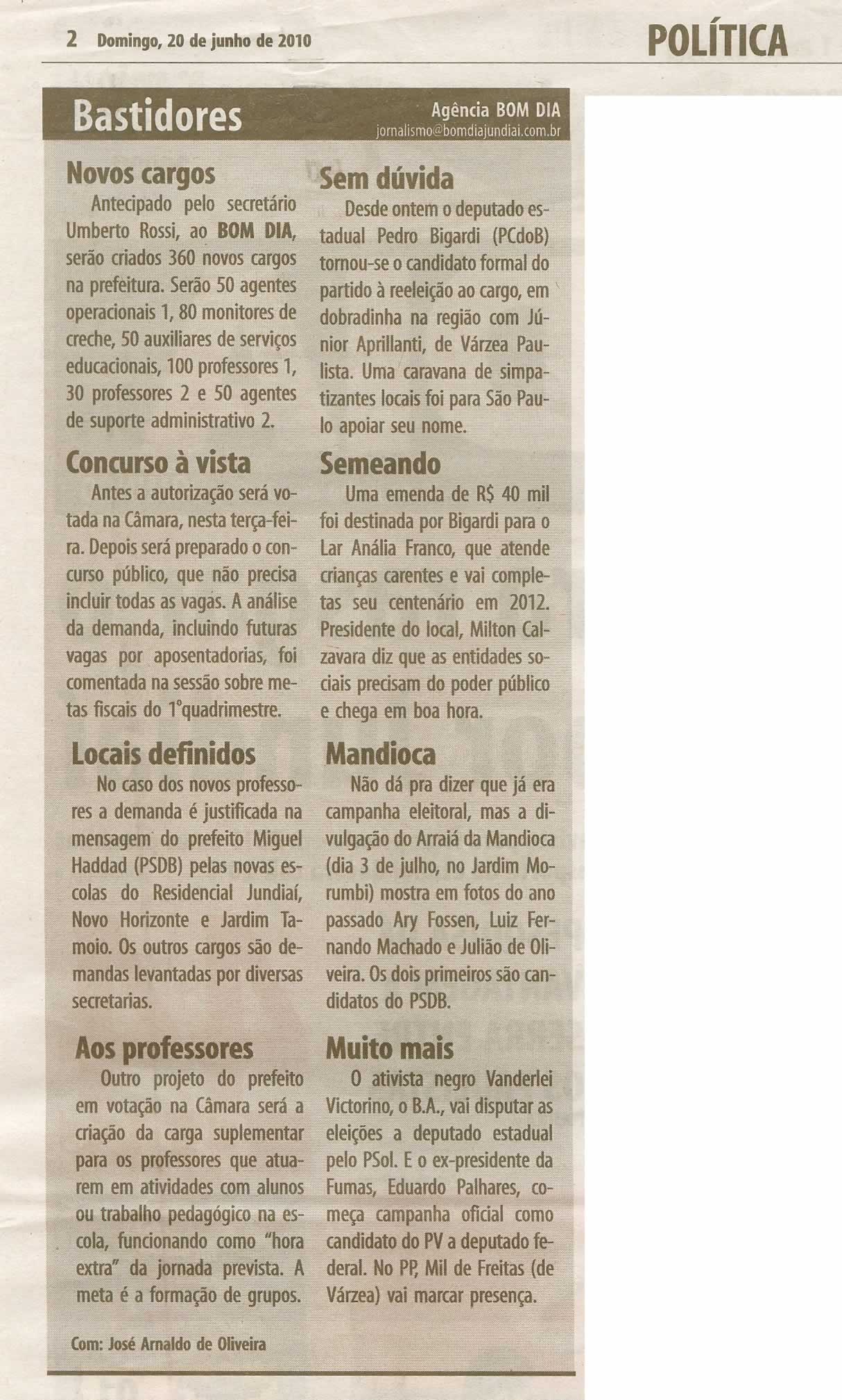 Bom Dia Jundiaí - 20/06/2010